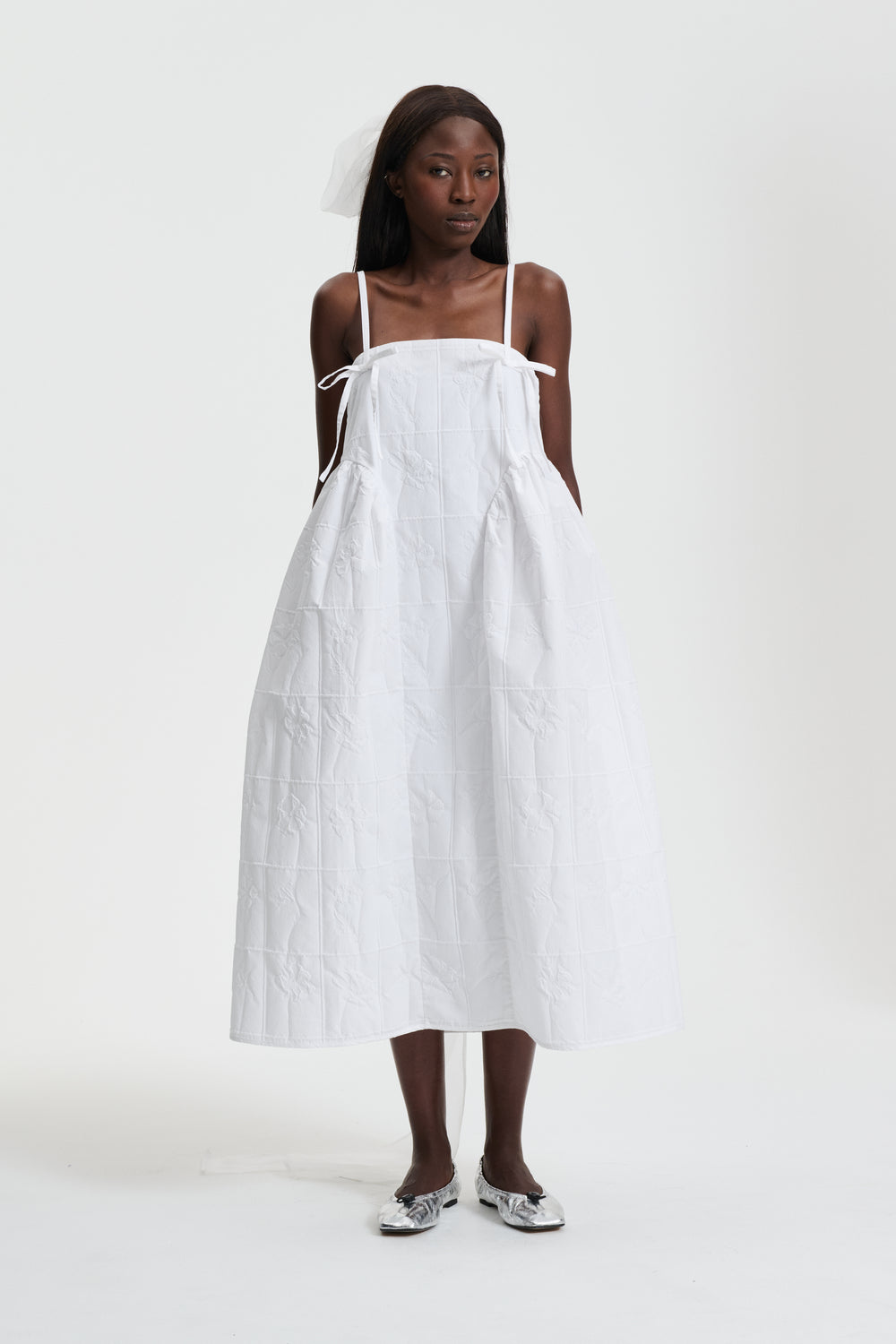 AMBRA | DRESS FLORA MATELASSE WHITE BRIDAL