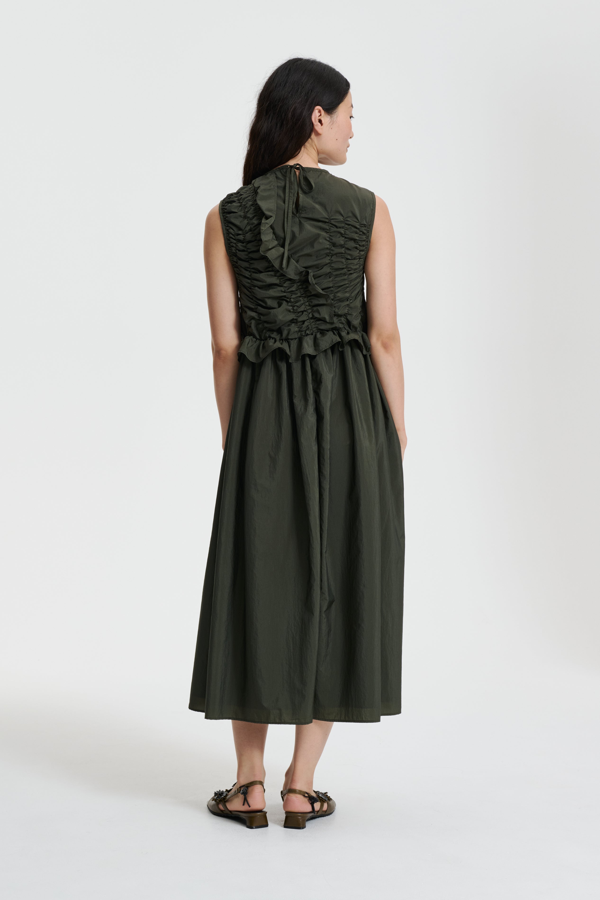 OLE | DRESS SHIKI LIGHT TAFFETA PINE GREEN