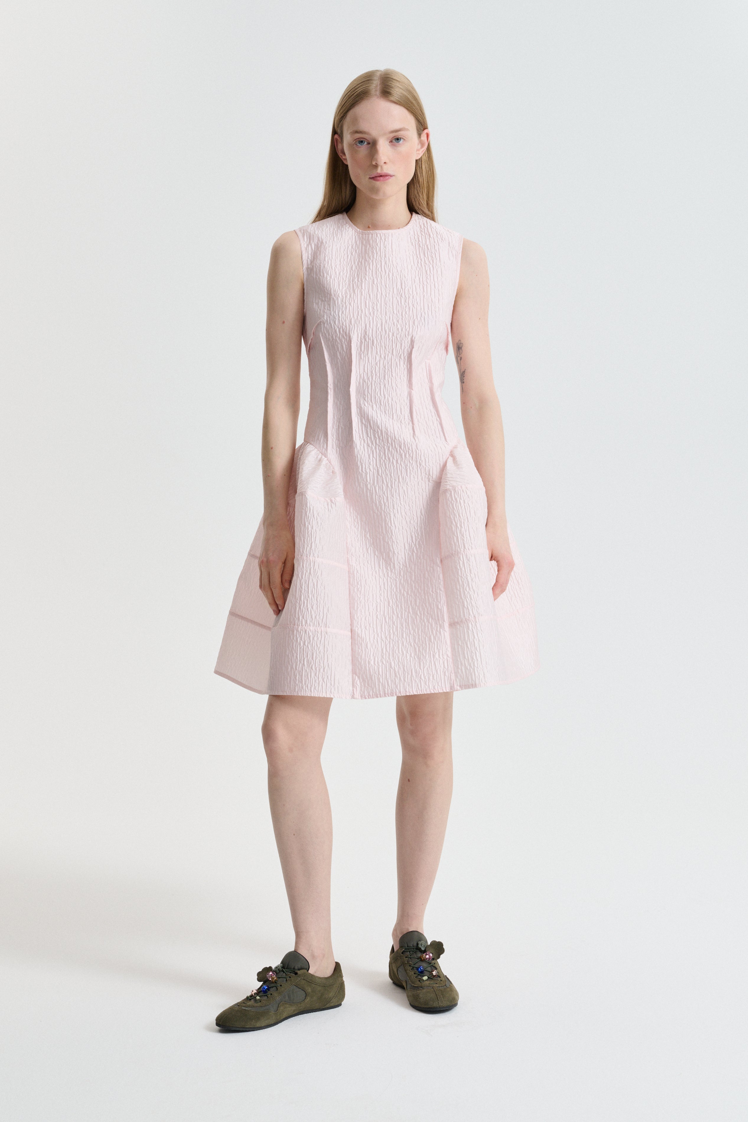 CBCLAUDIE | DRESS STRIA MATELASSÉ LIGHT PINK
