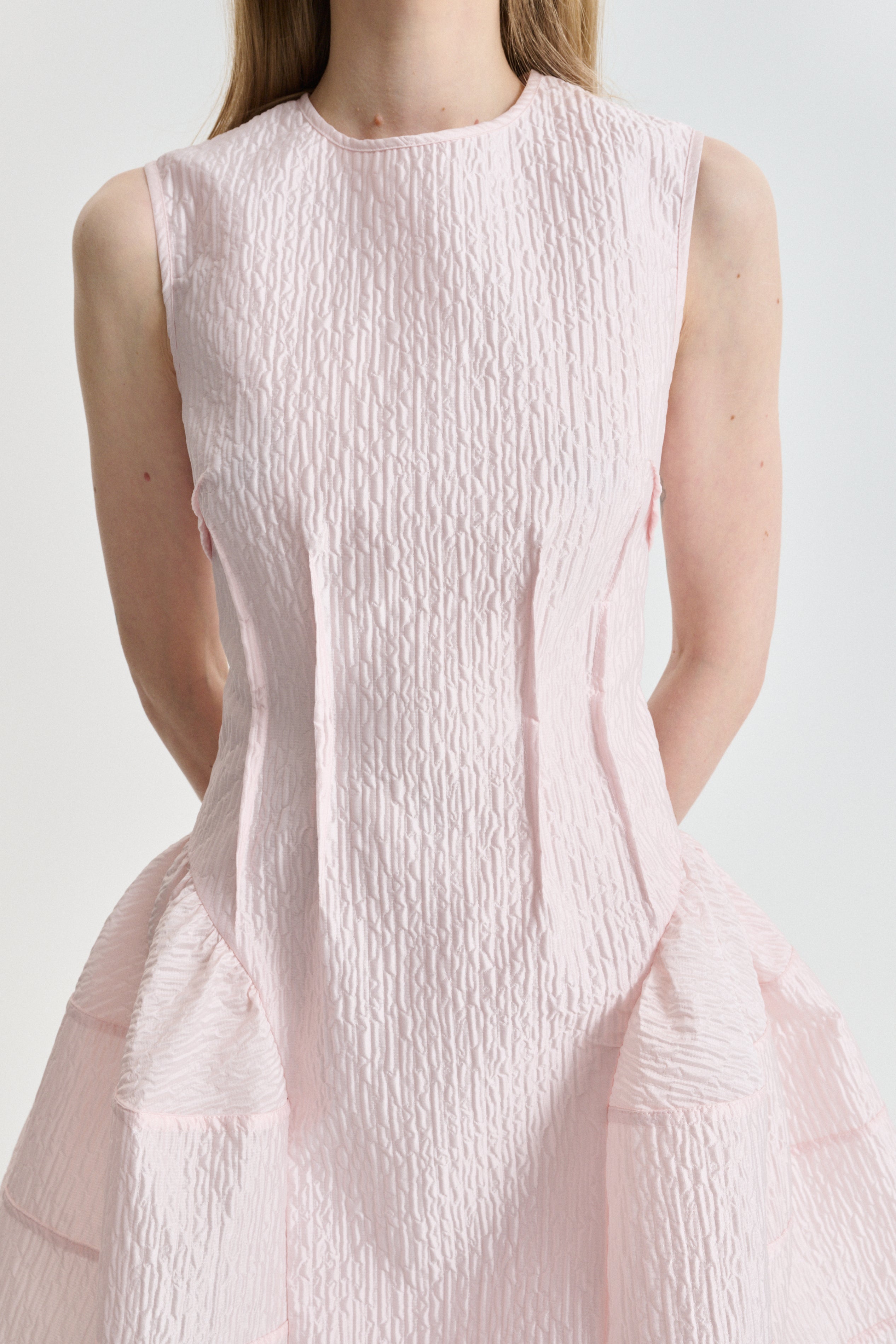 CBCLAUDIE | DRESS STRIA MATELASSÉ LIGHT PINK