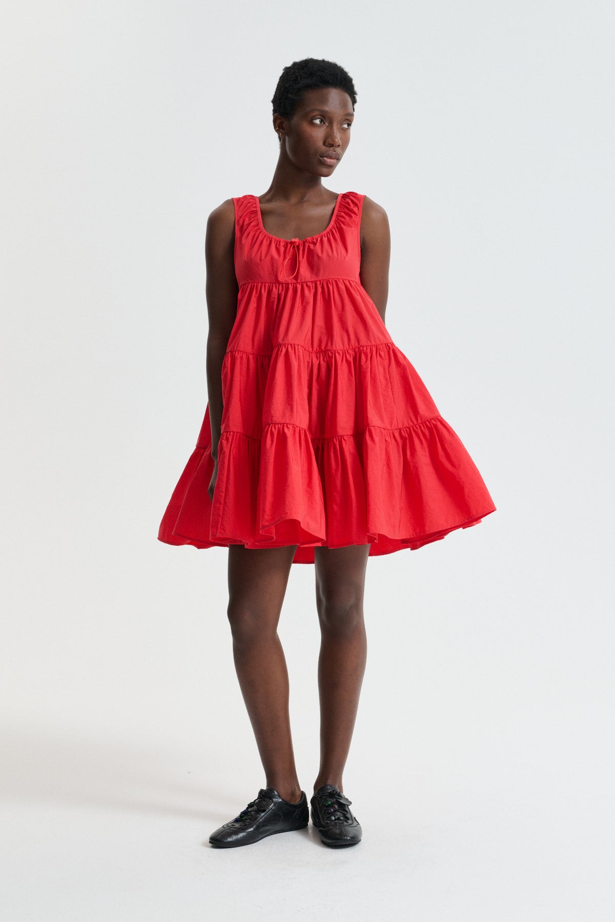 CBAINO | DRESS RECYCLED TAFFETA RED