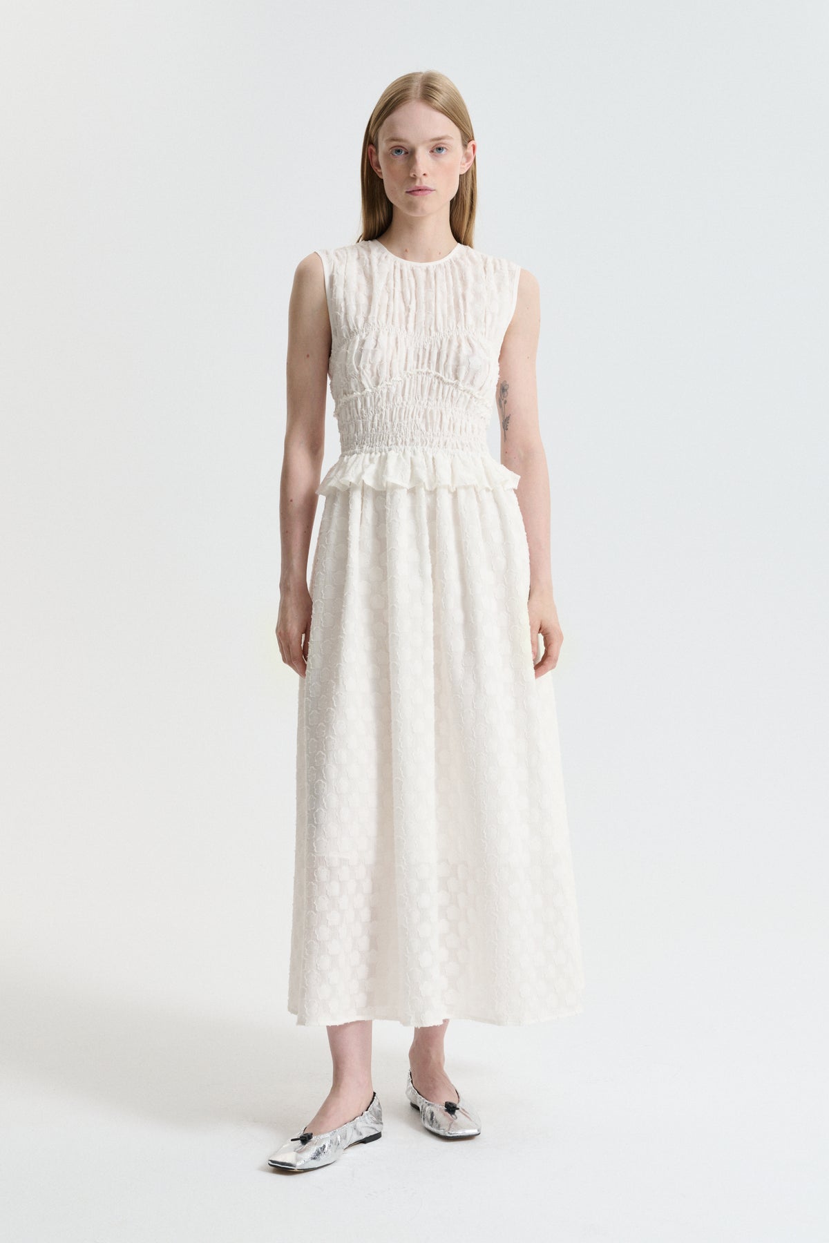 CBDINAH | DRESS FLEUR FIL-COUPÉ WHITE