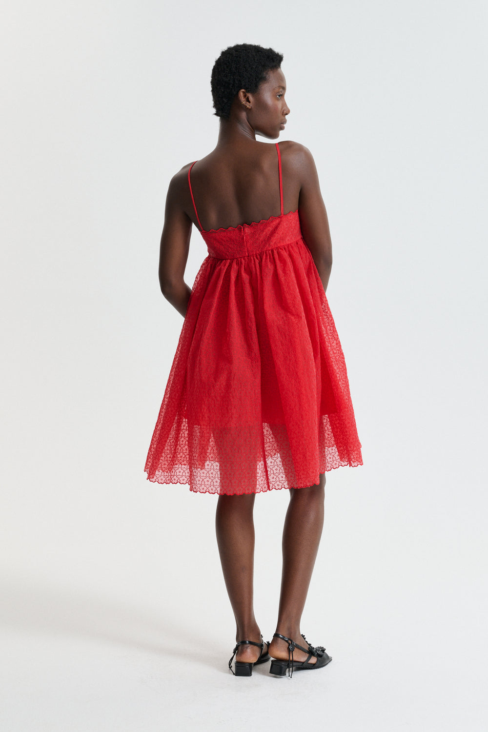 CBDENTA | DRESS WINDFLOWER EMB RED
