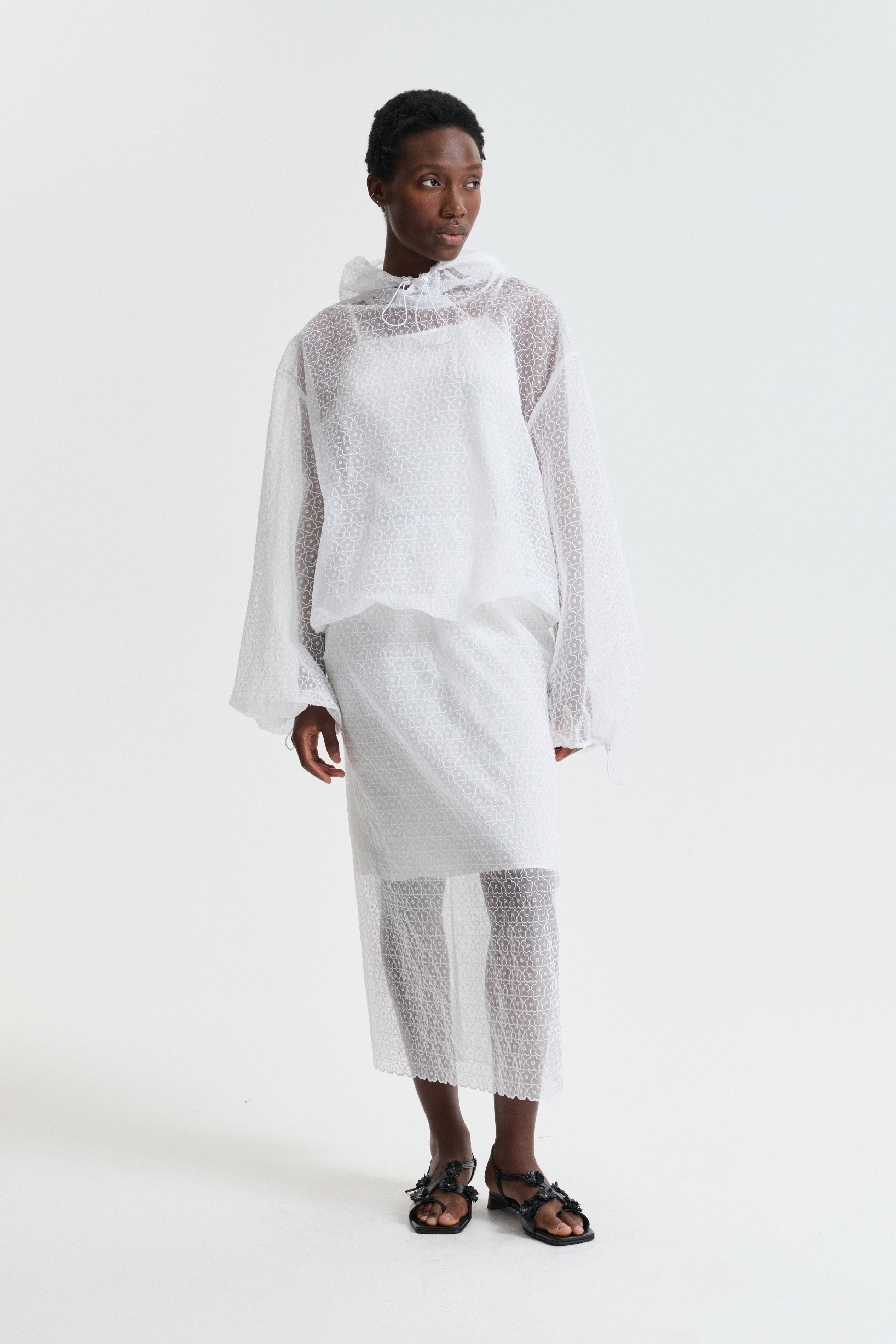 CBDONNA | SKIRT WINDFLOWER EMB WHITE