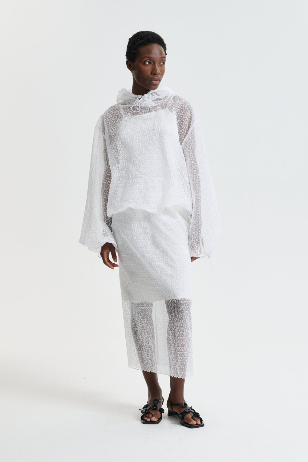 CBDONNA | SKIRT WINDFLOWER EMB WHITE