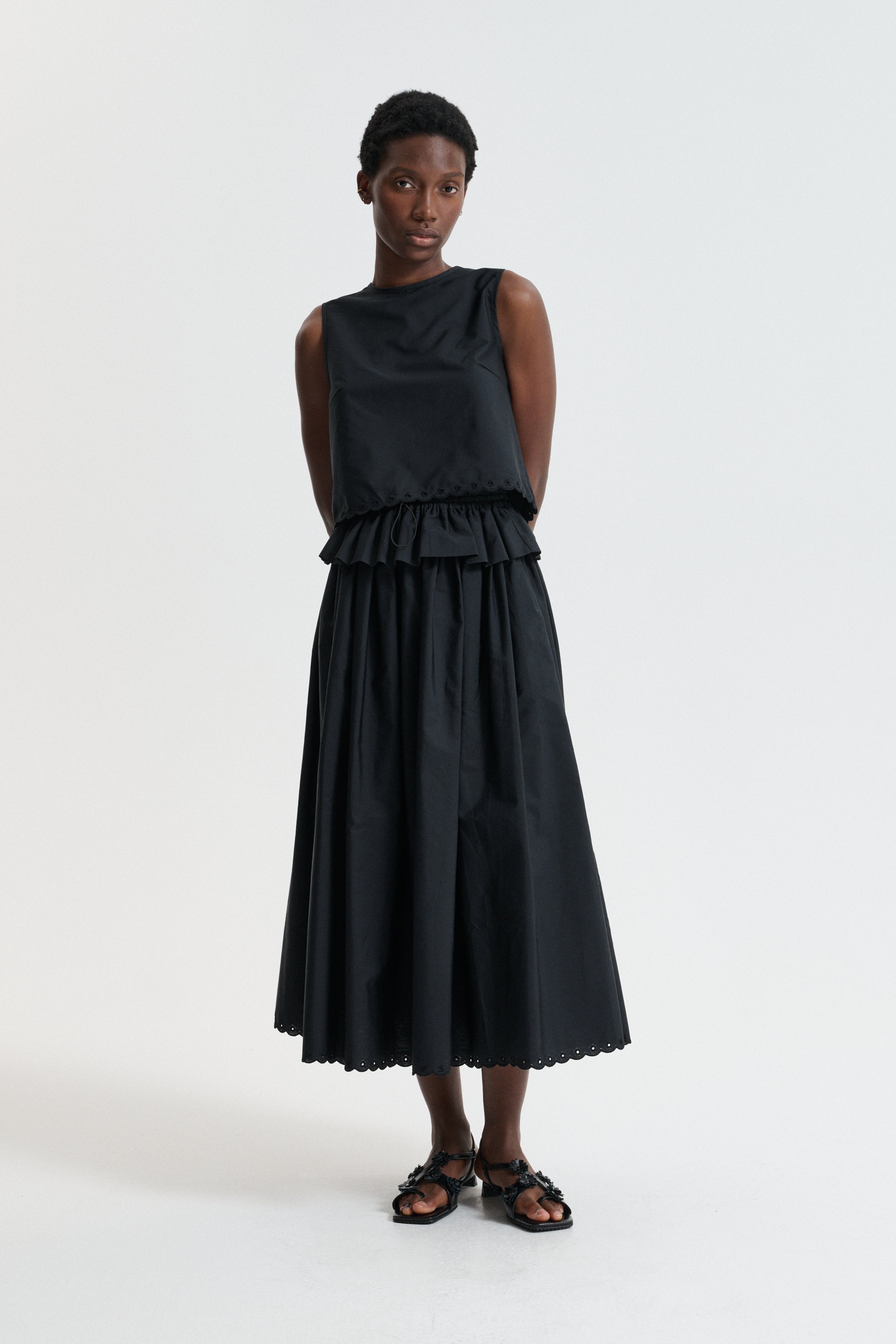 CBDEEBA | TOP BRODERIE ANGLAISE BLACK