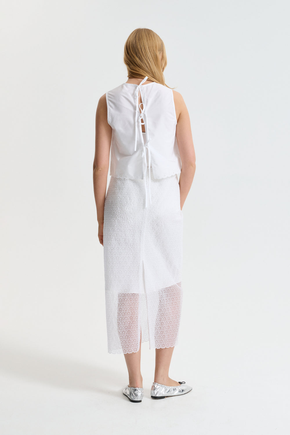 CBDONNA | SKIRT WINDFLOWER EMB WHITE