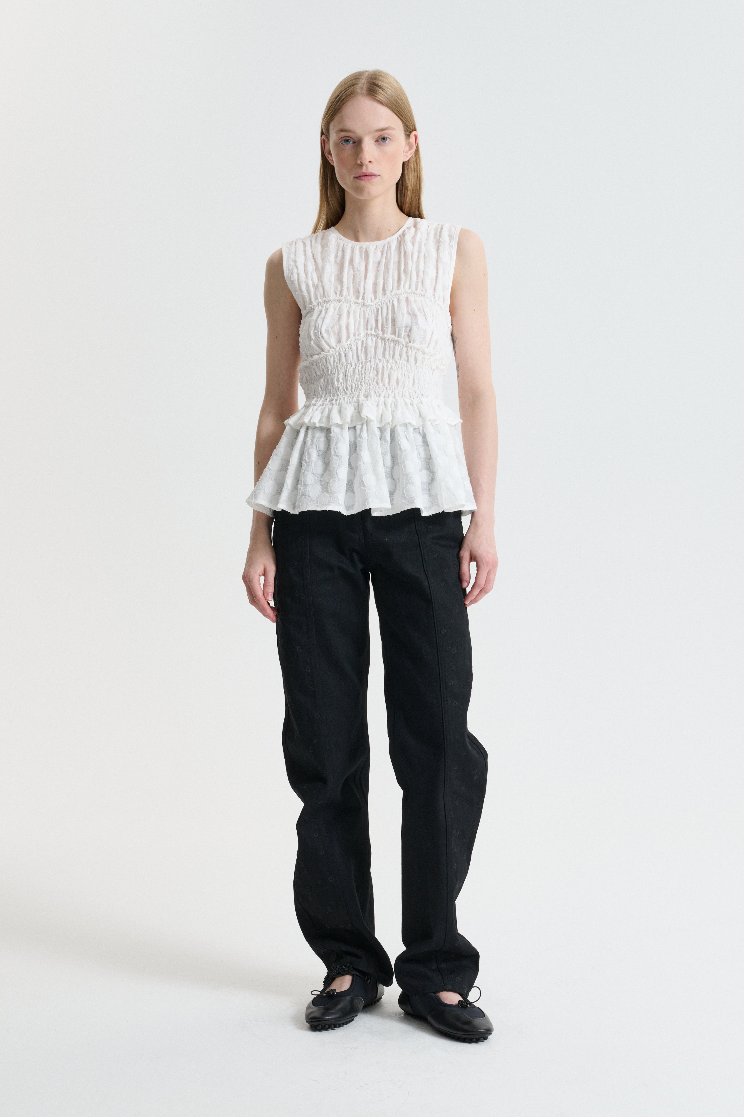 CBDUPHY | TOP FLEUR FIL-COUPÉ WHITE