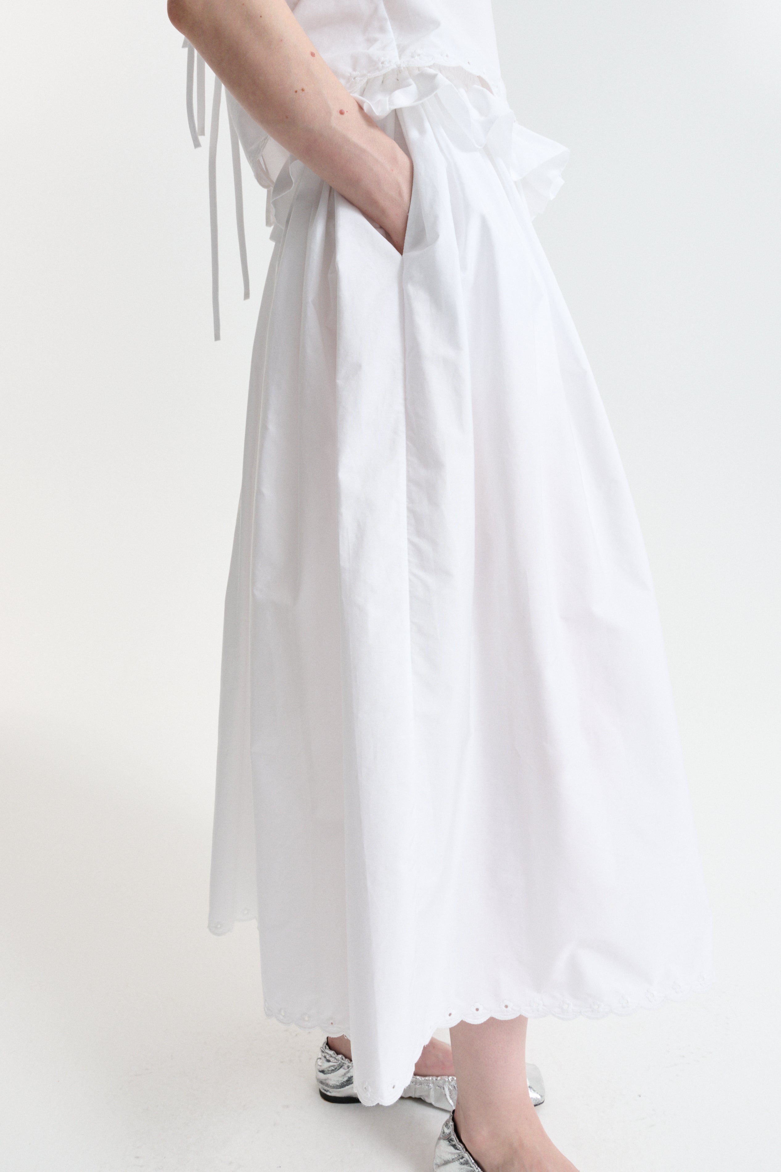 CBDALIA | SKIRT BRODERIE ANGLAISE WHITE
