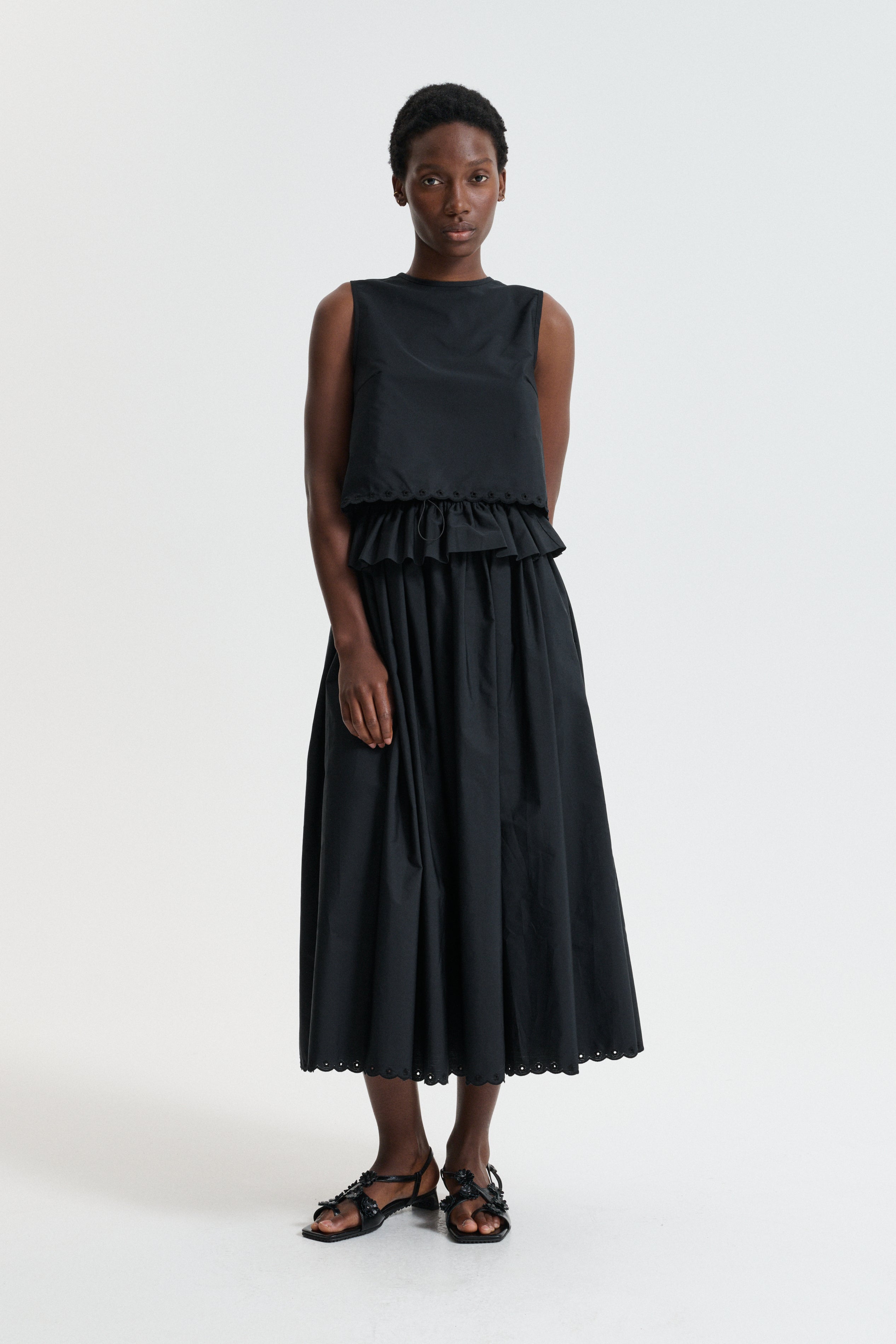 CBDALIA | SKIRT BRODERIE ANGLAISE BLACK