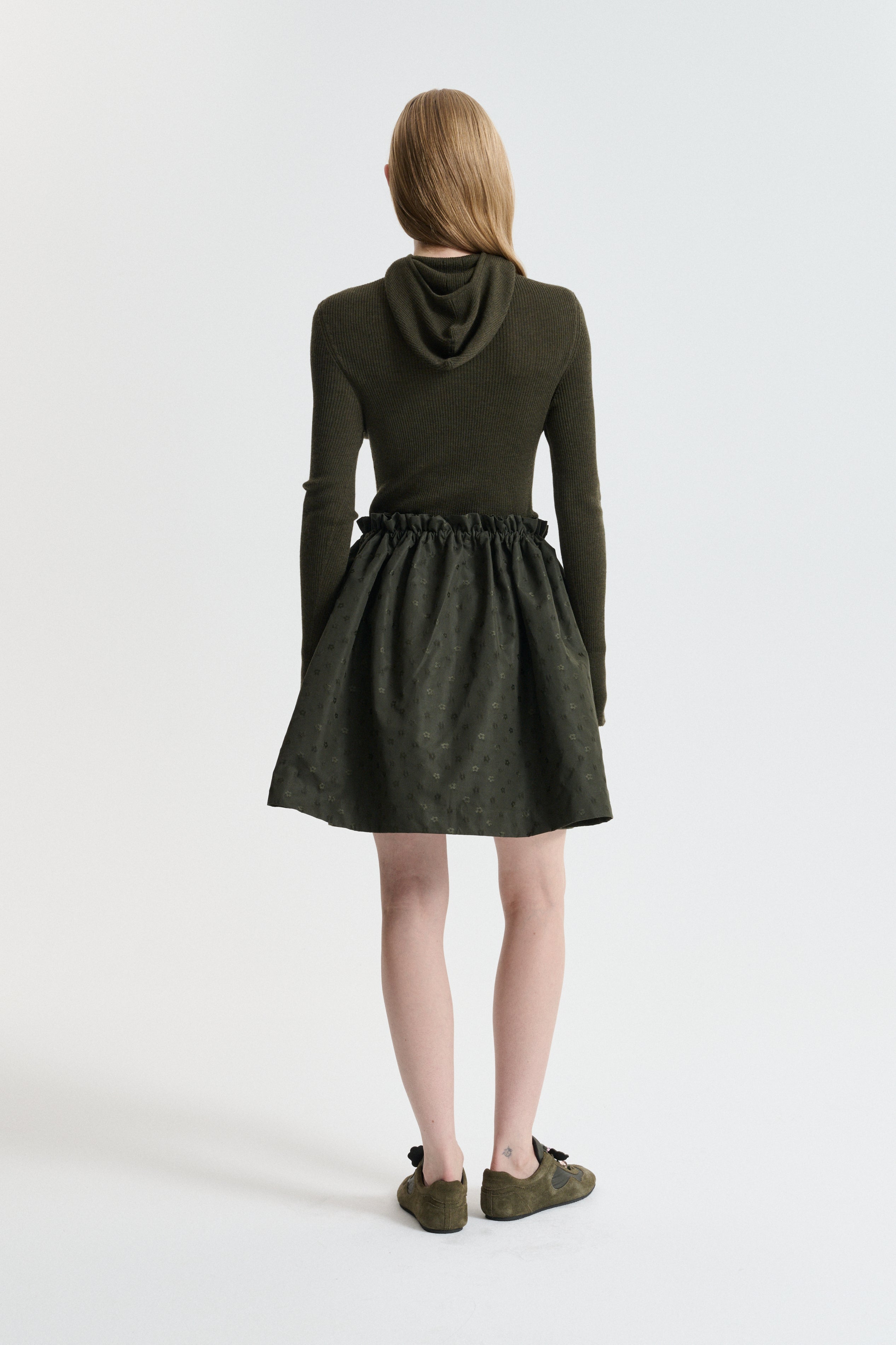 CBDELINA | SKIRT IRIS JACQUARD OLIVE