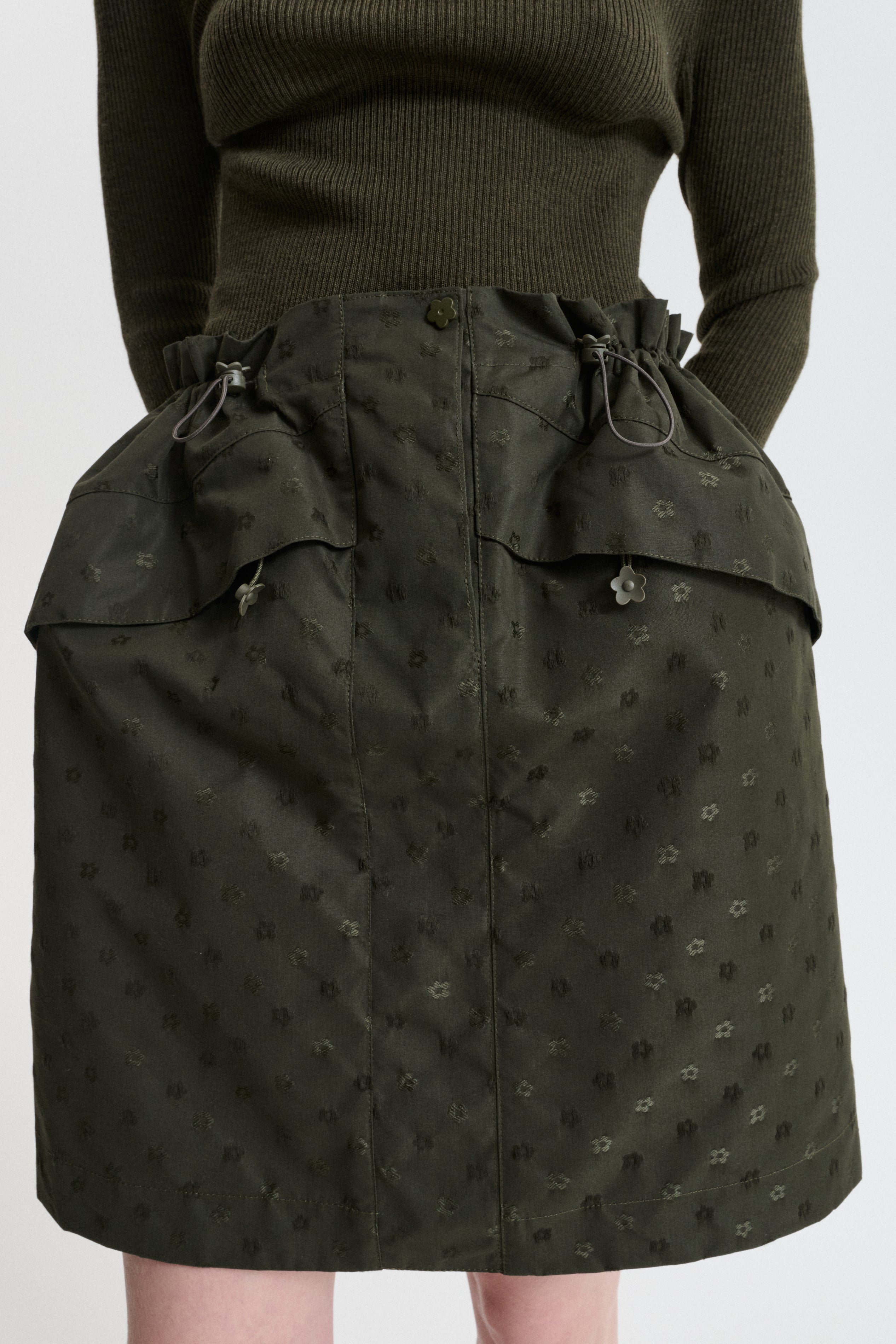 CBDELINA | SKIRT IRIS JACQUARD OLIVE