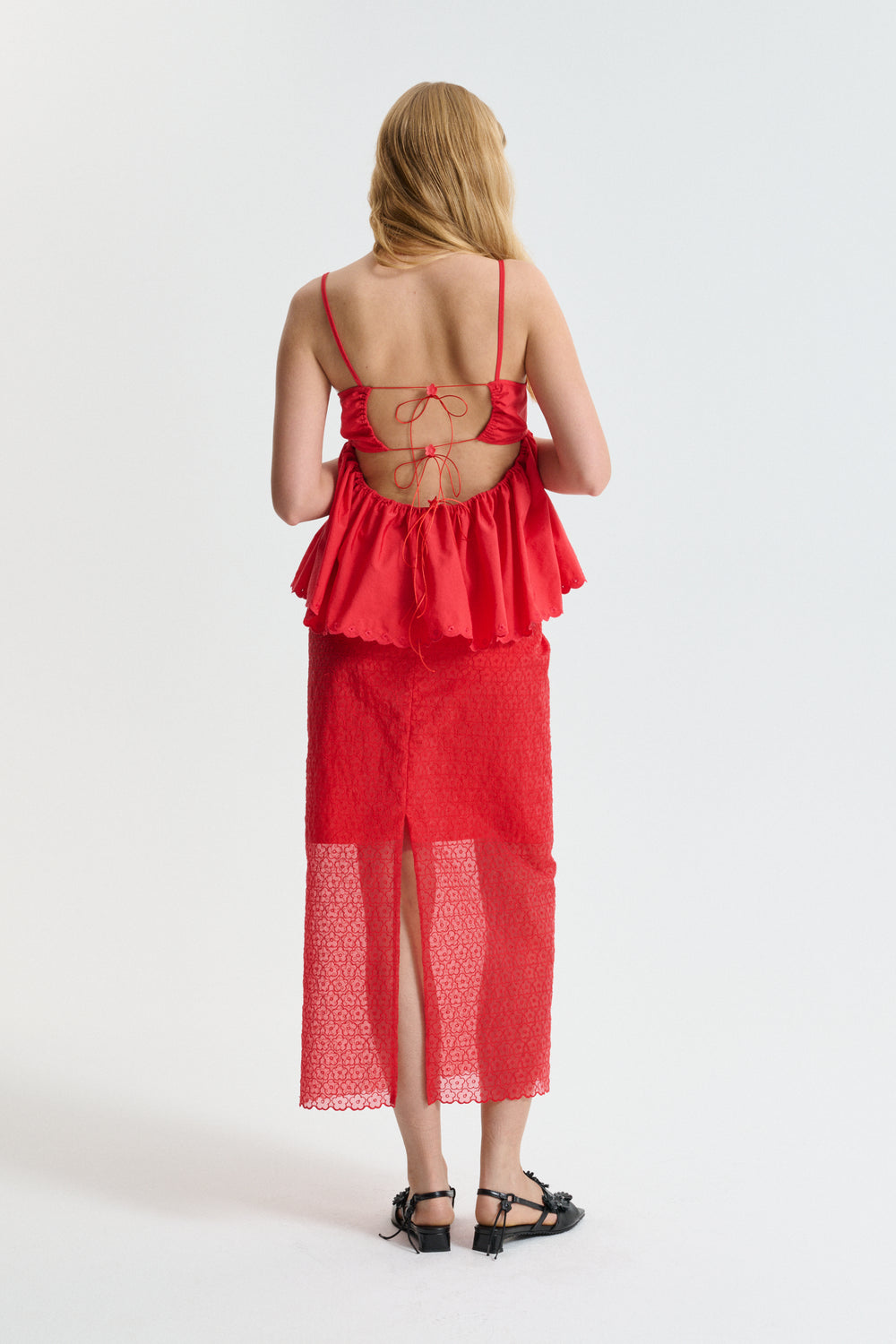 CBDONNA | SKIRT WINDFLOWER EMB RED