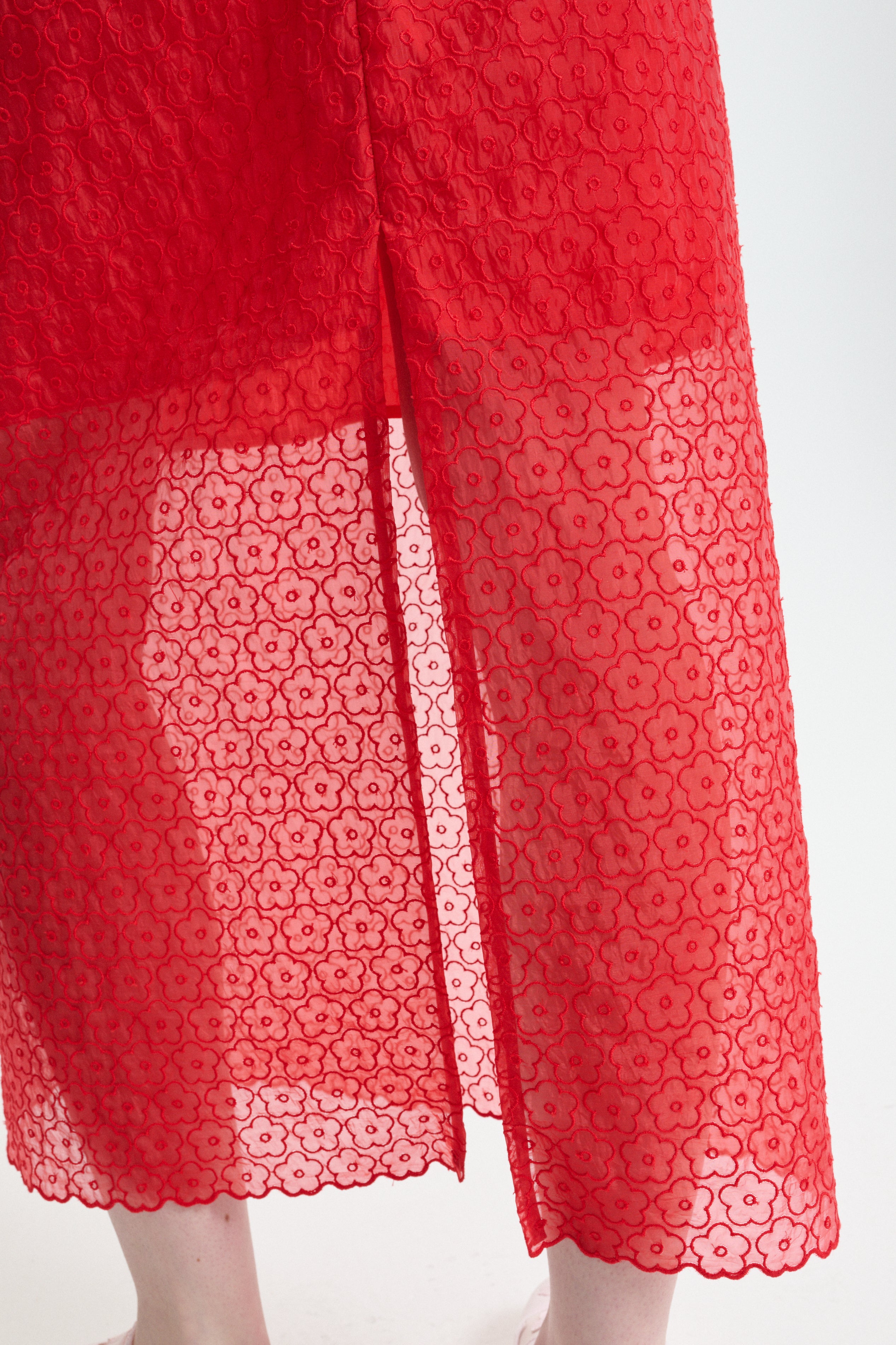 CBDONNA | SKIRT WINDFLOWER EMB RED