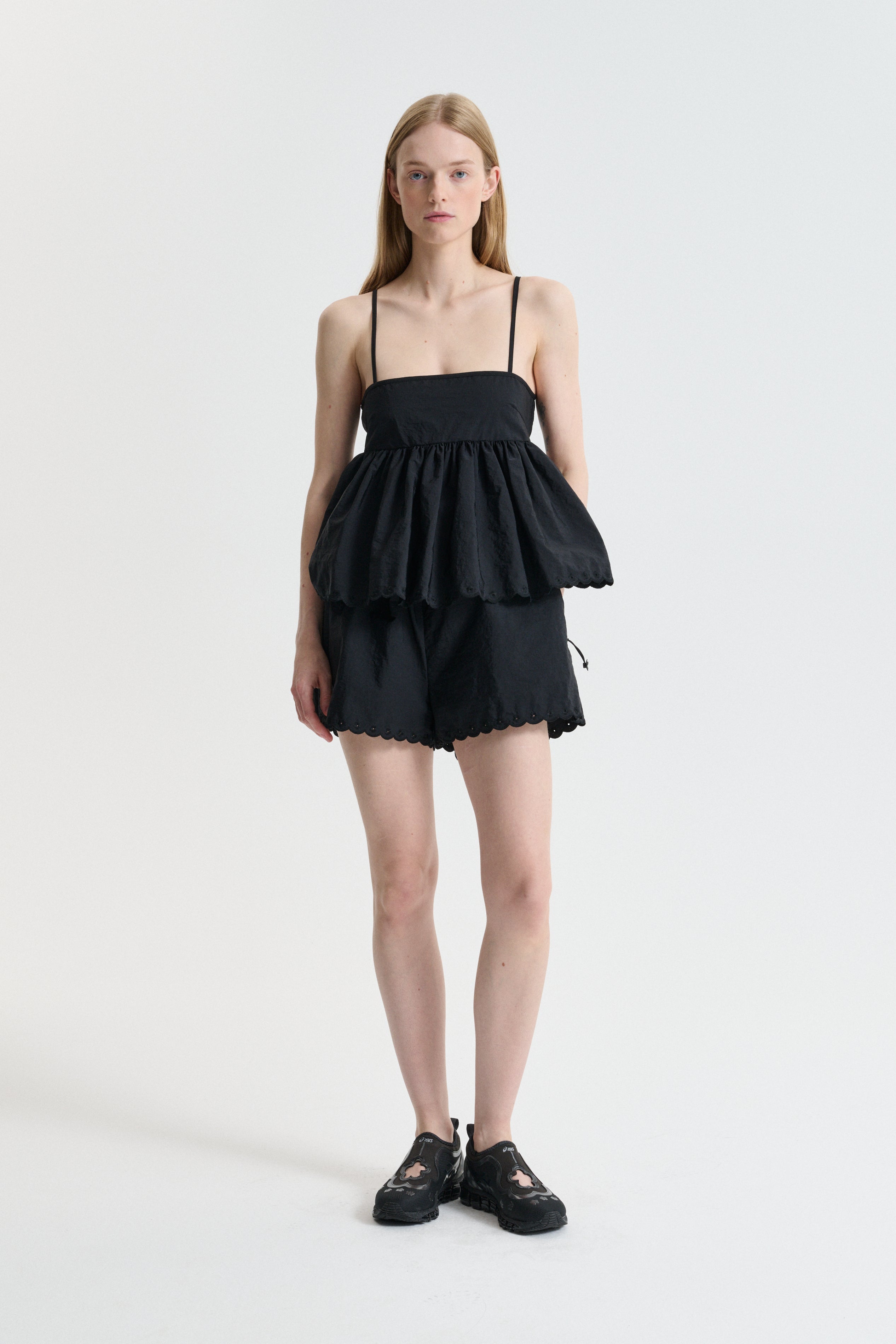CBBLOSSOM | SHORTS EMBROIDERED TAFFETA BLACK