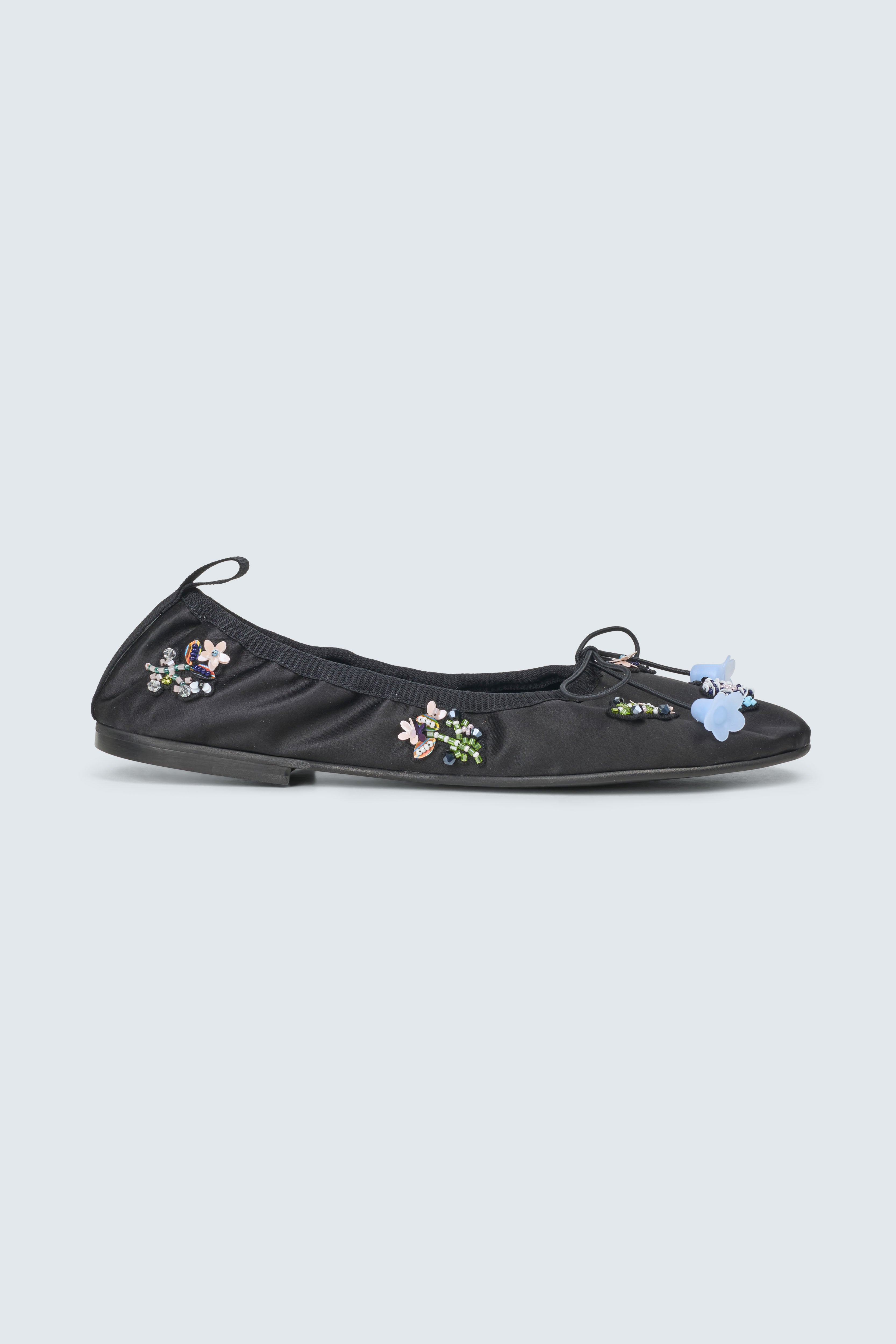 CBGRIELLE | BALLERINA BEADED SATIN BLACK