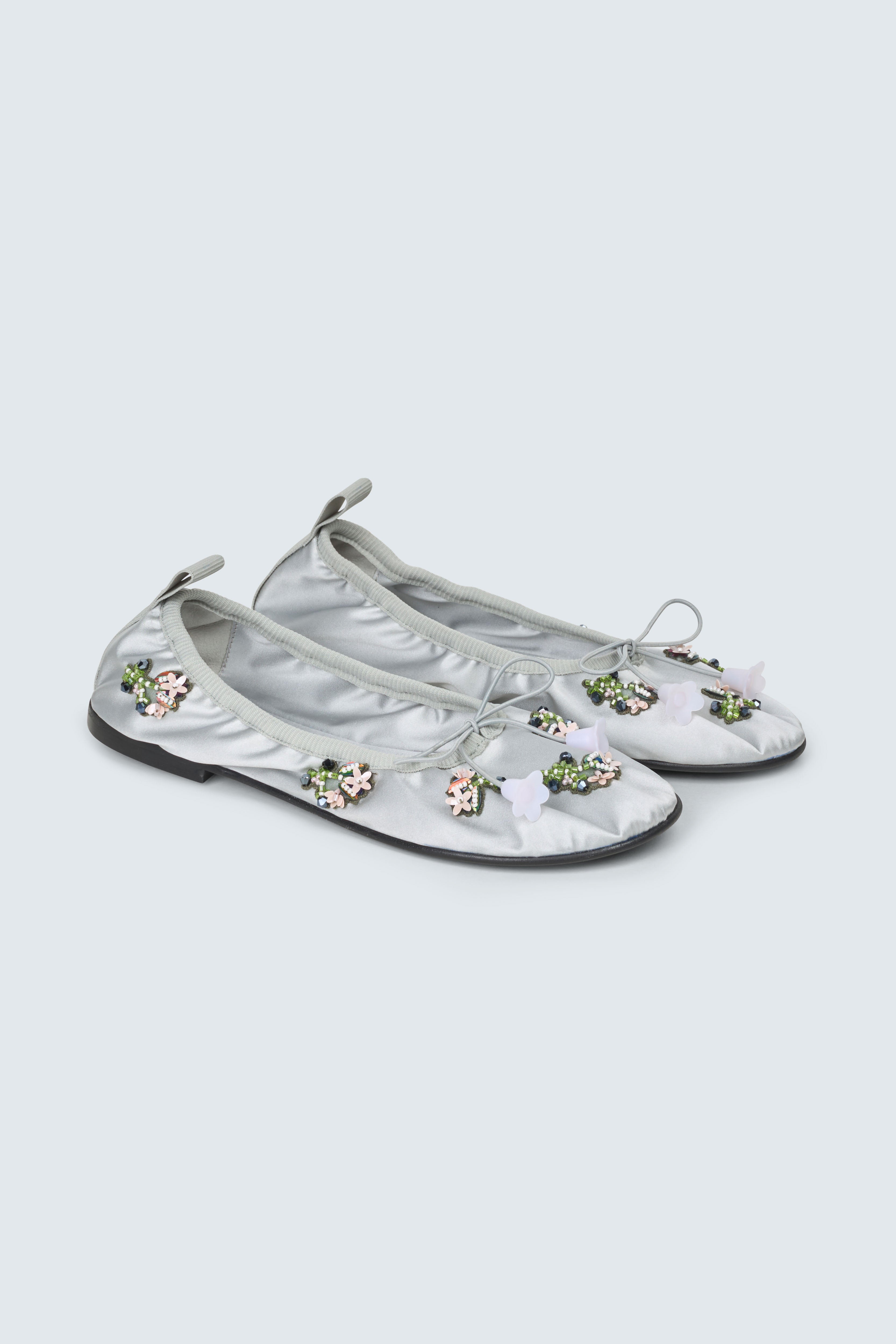 CBGRIELLE | BALLERINA BEADED SATIN SILVER GREY