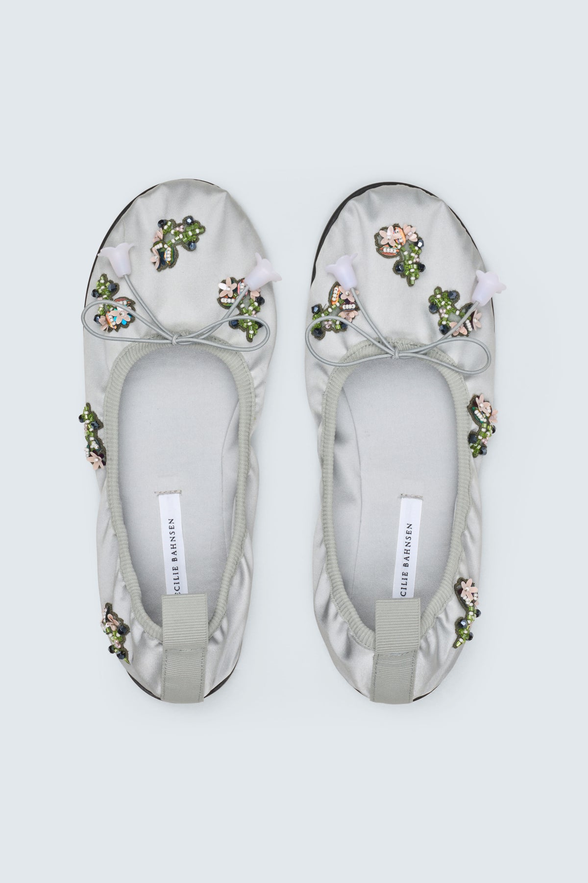 CBGRIELLE | BALLERINA BEADED SATIN SILVER GREY