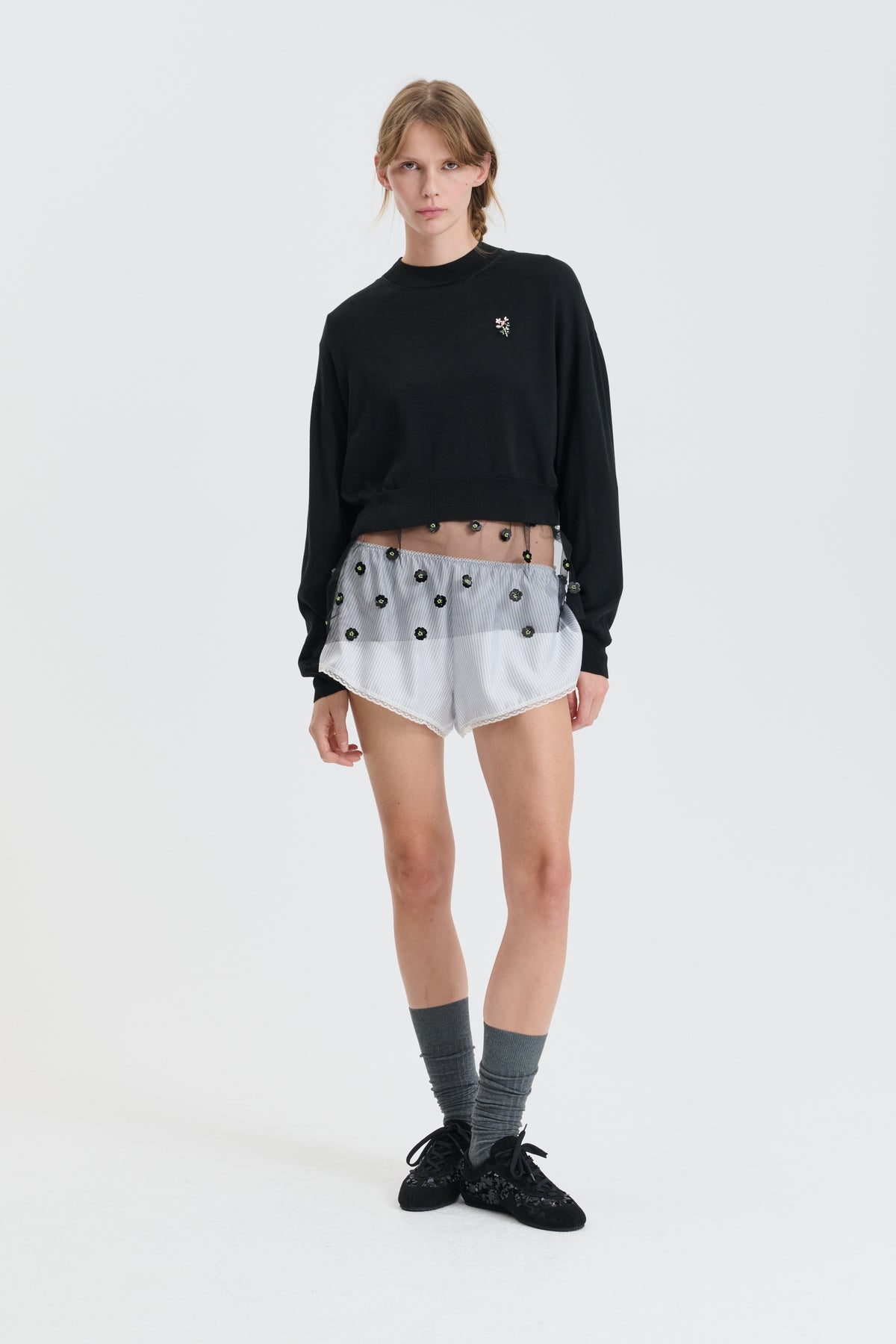 CBGUNVOR | TOP DAINTY SILK KNIT BLACK