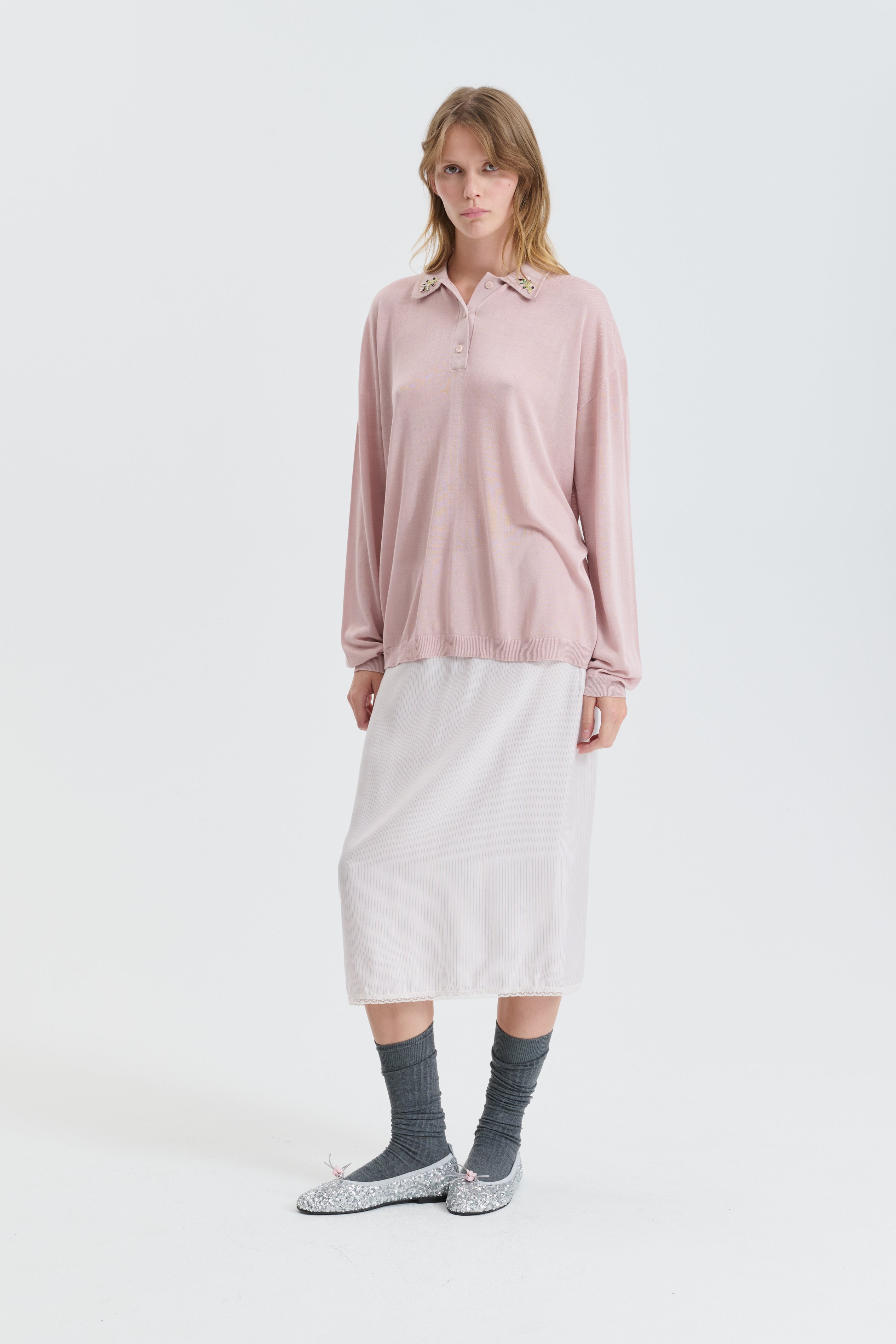 CBGAELLE | PULLOVER DAINTY SILK KNIT LIGHT PINK