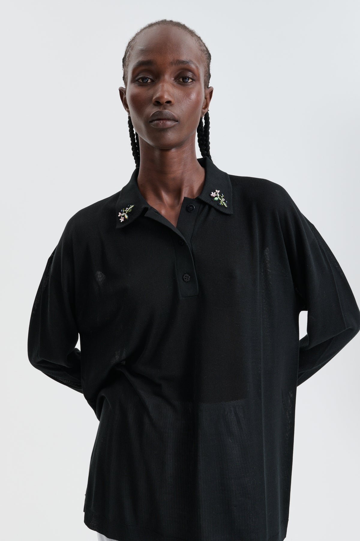CBGAELLE | PULLOVER DAINTY SILK KNIT BLACK