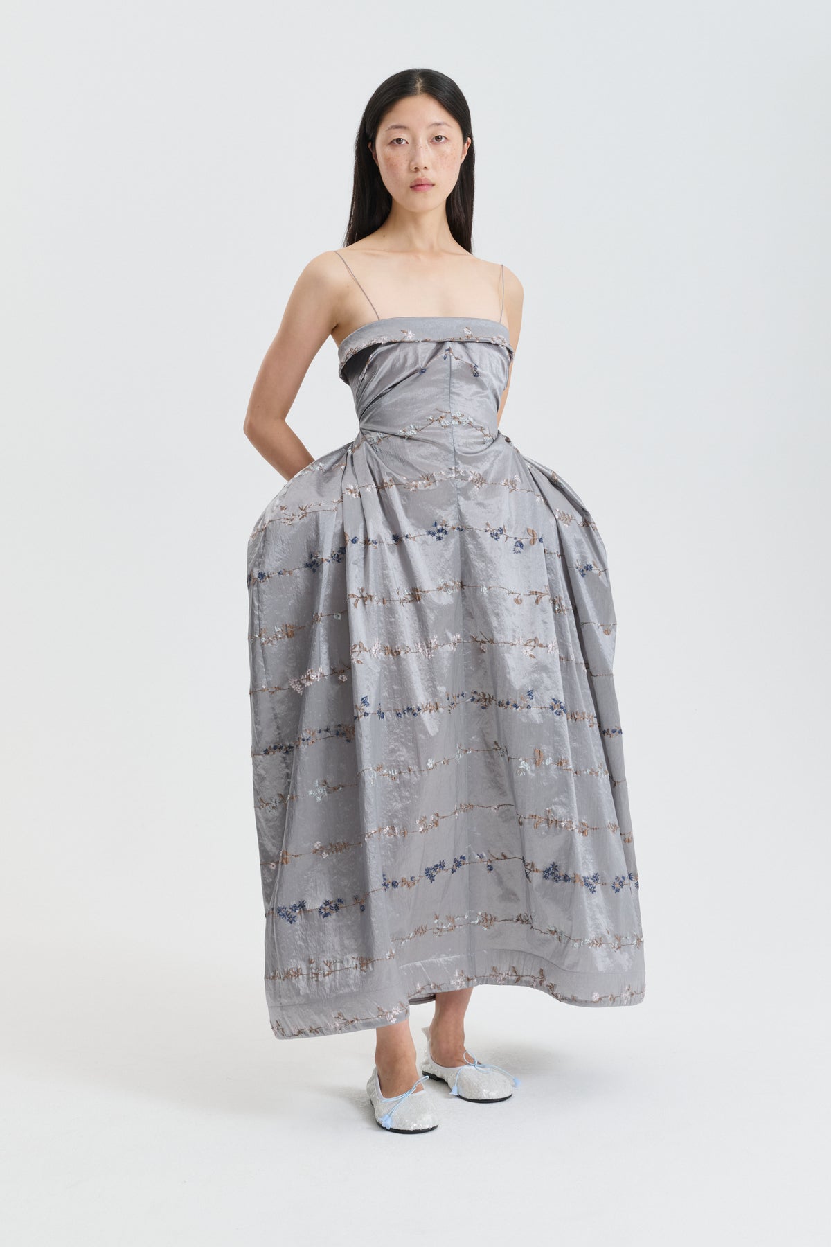 CBGRACIELA | GOWN DAINTY JACQUARD GREY MULTI