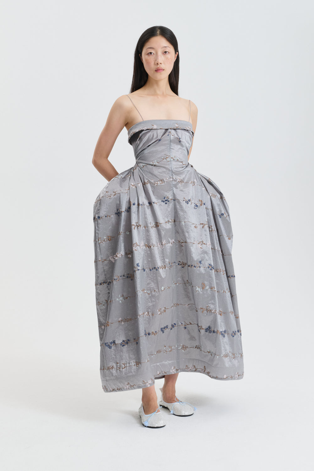 CBGRACIELA | GOWN DAINTY JACQUARD GREY MULTI