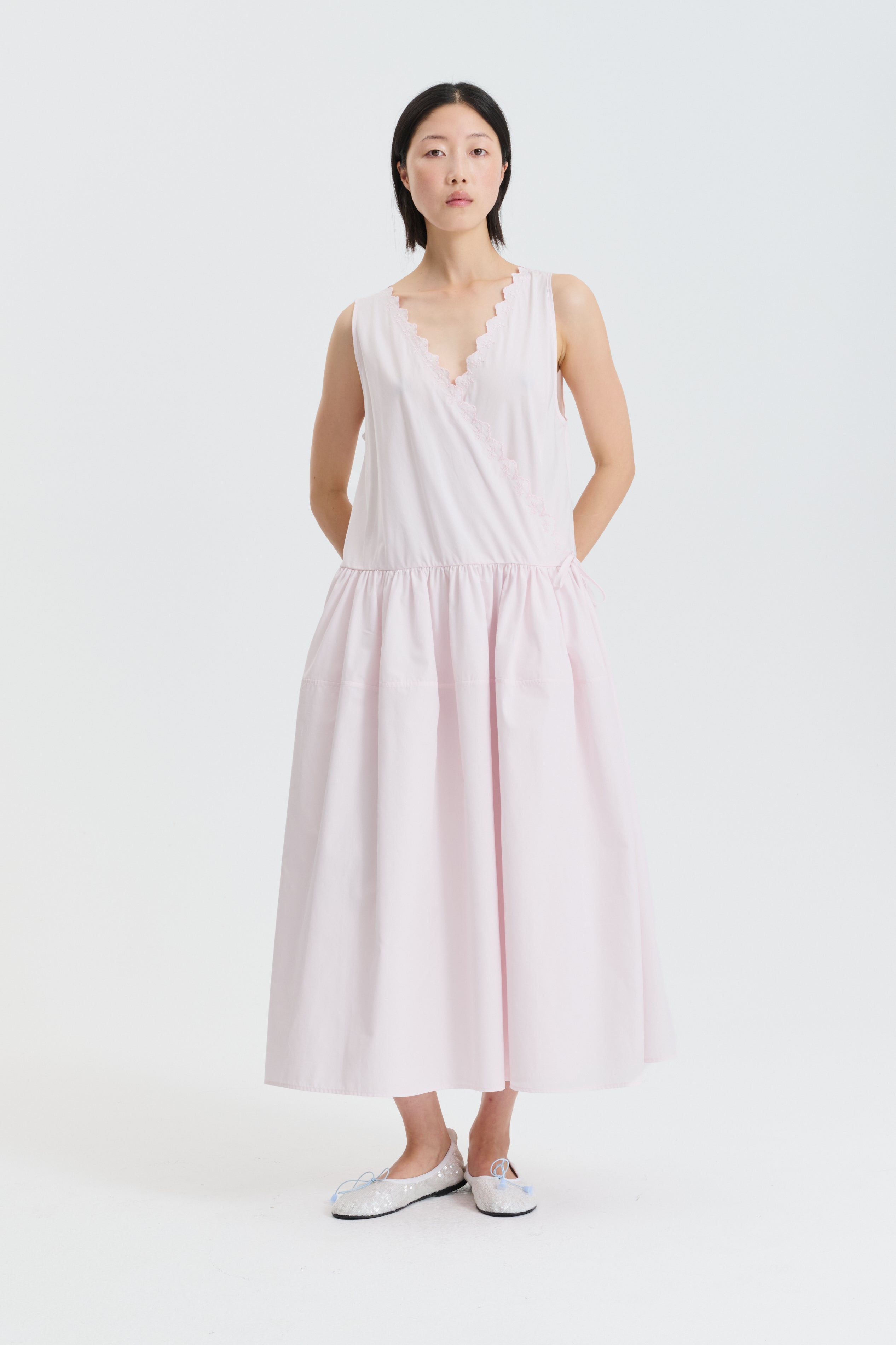 CBGENNY | DRESS EMBROIDERED COTTON LIGHT PINK