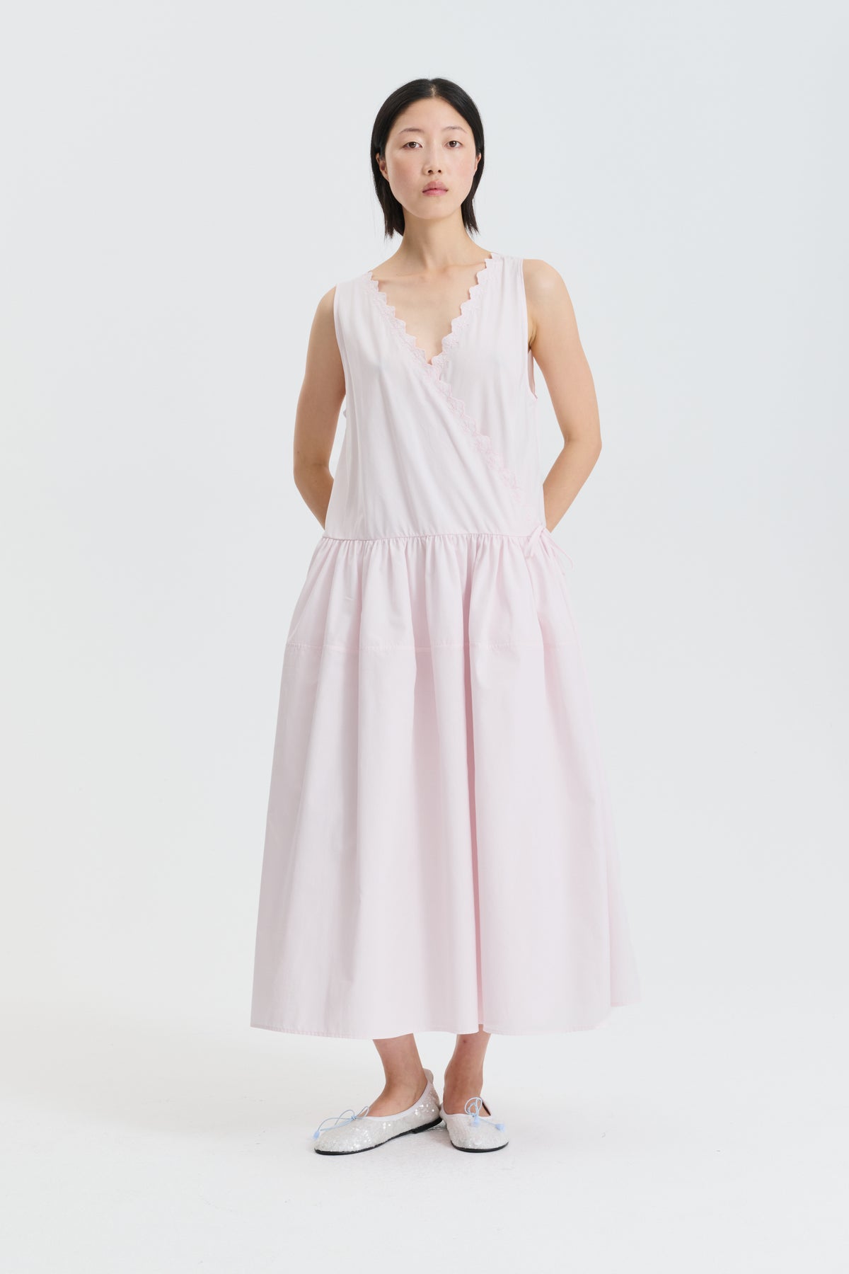CBGENNY | DRESS EMBROIDERED COTTON LIGHT PINK