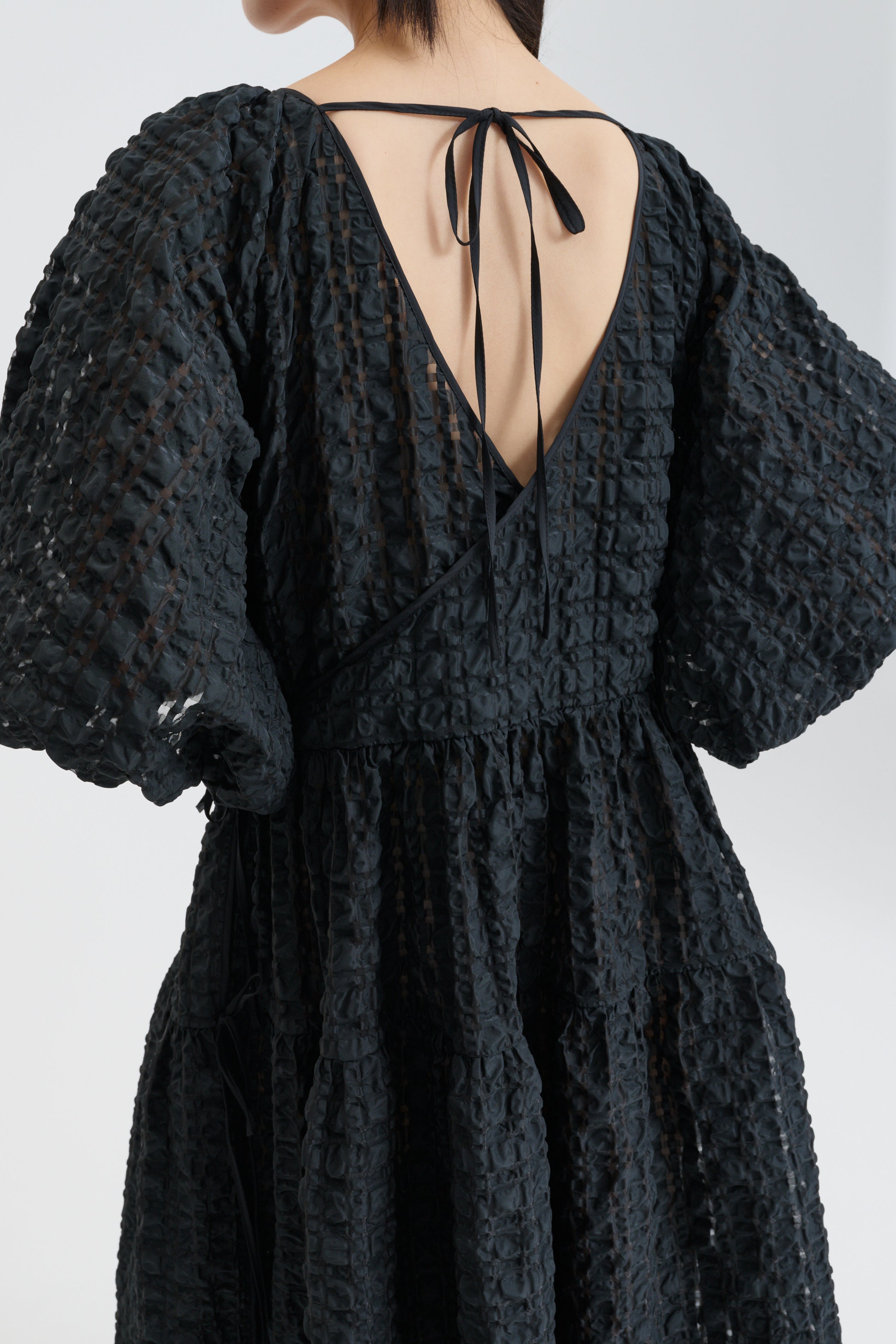 CBREGITZE | DRESS CHECK SEERSUCKER BLACK