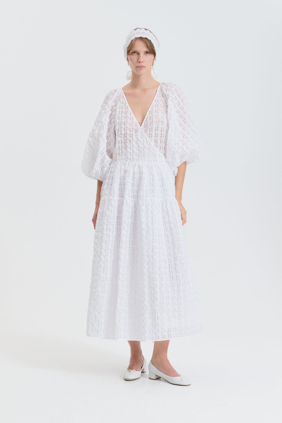 CBREGITZE | DRESS CHECK SEERSUCKER WHITE