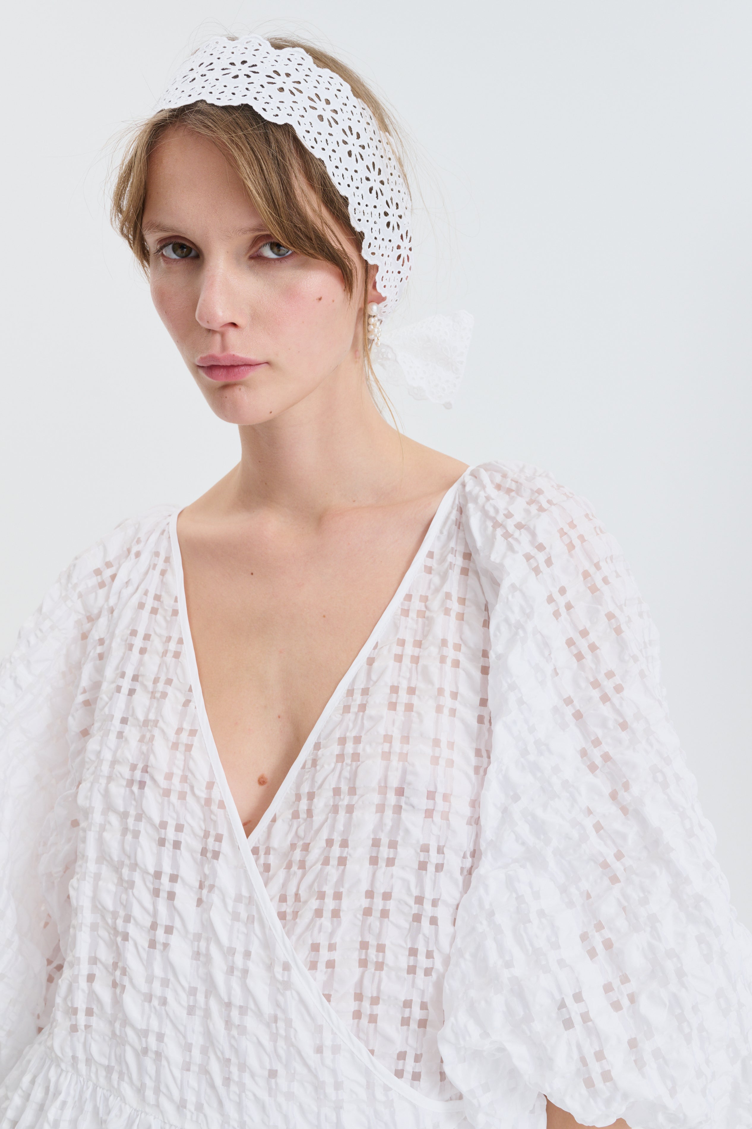 CBREGITZE | DRESS CHECK SEERSUCKER WHITE