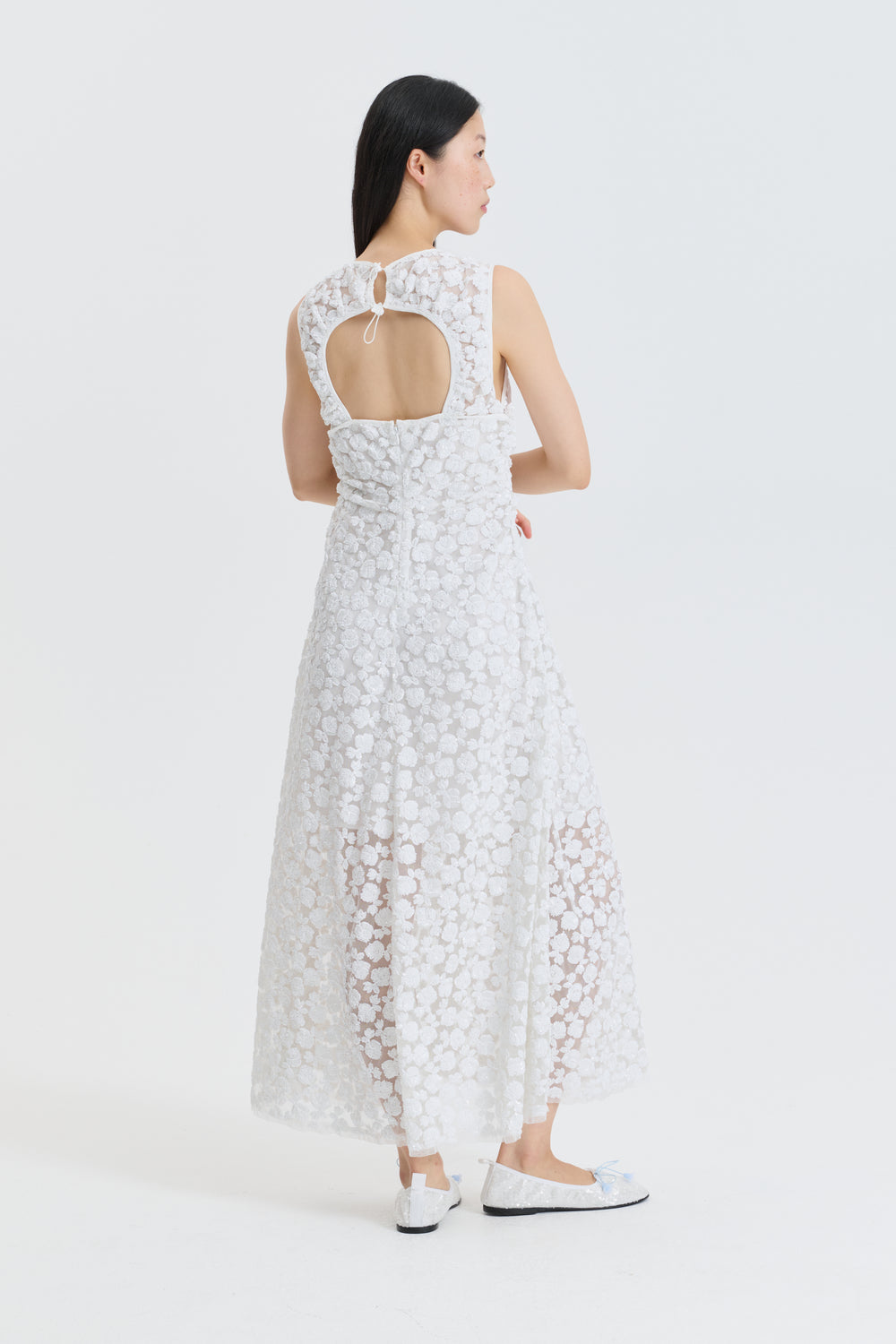 CBGAIA | GOWN LETITIA SEQUINS WHITE