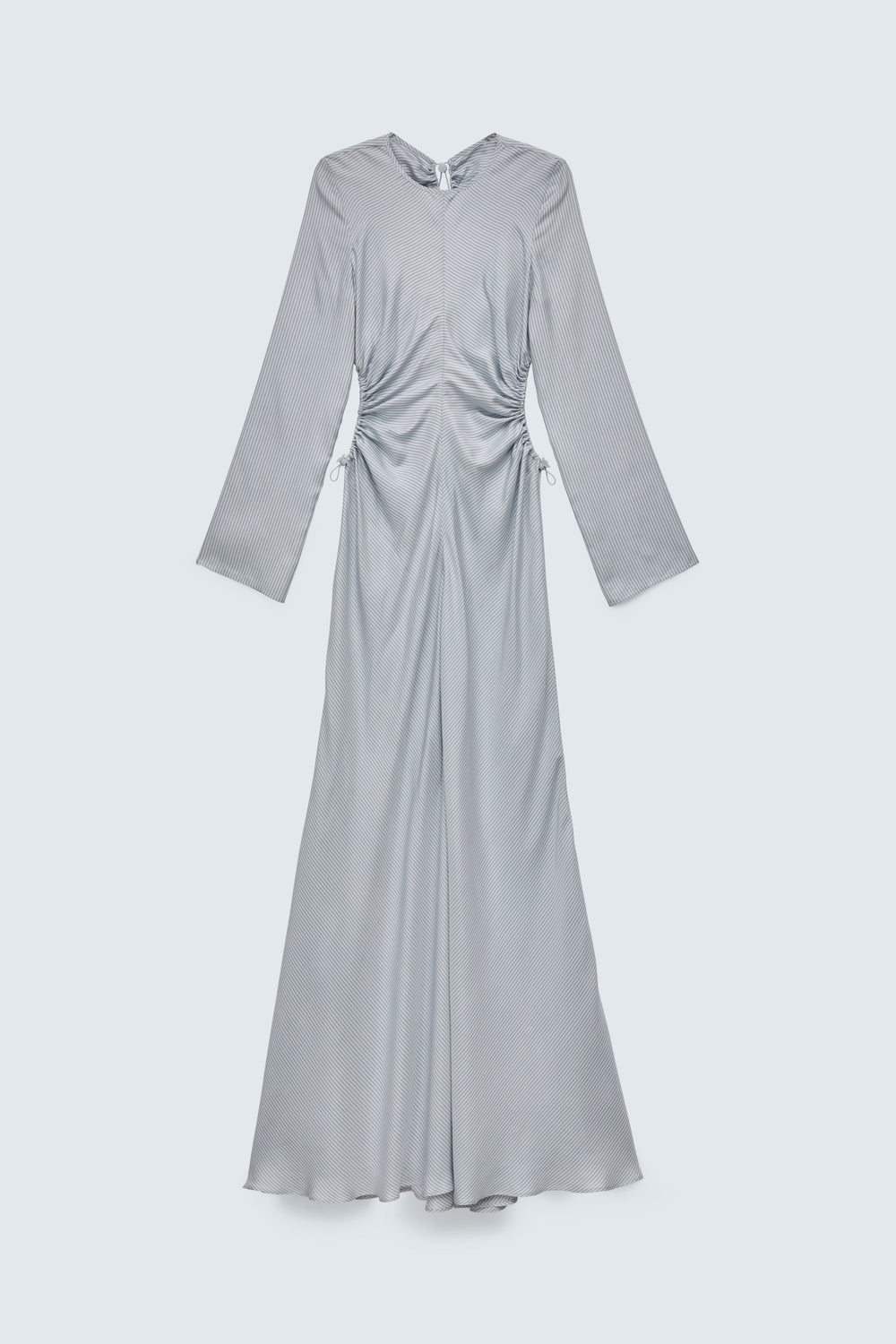 CBGINELLE | GOWN STRIPED SILK TWILL LIGHT BLUE
