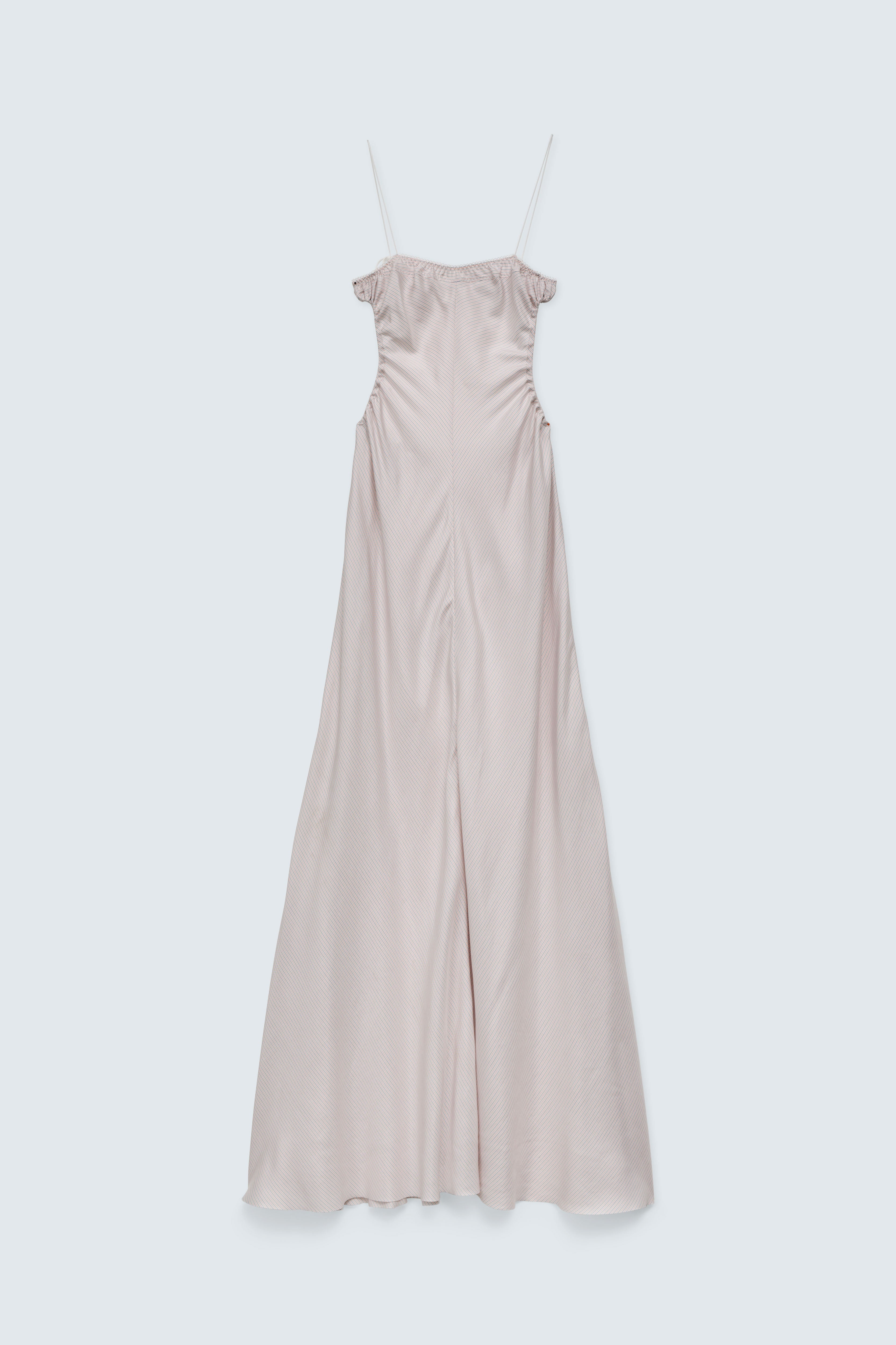 CBGODETIA | GOWN STRIPED SILK TWILL LIGHT PINK