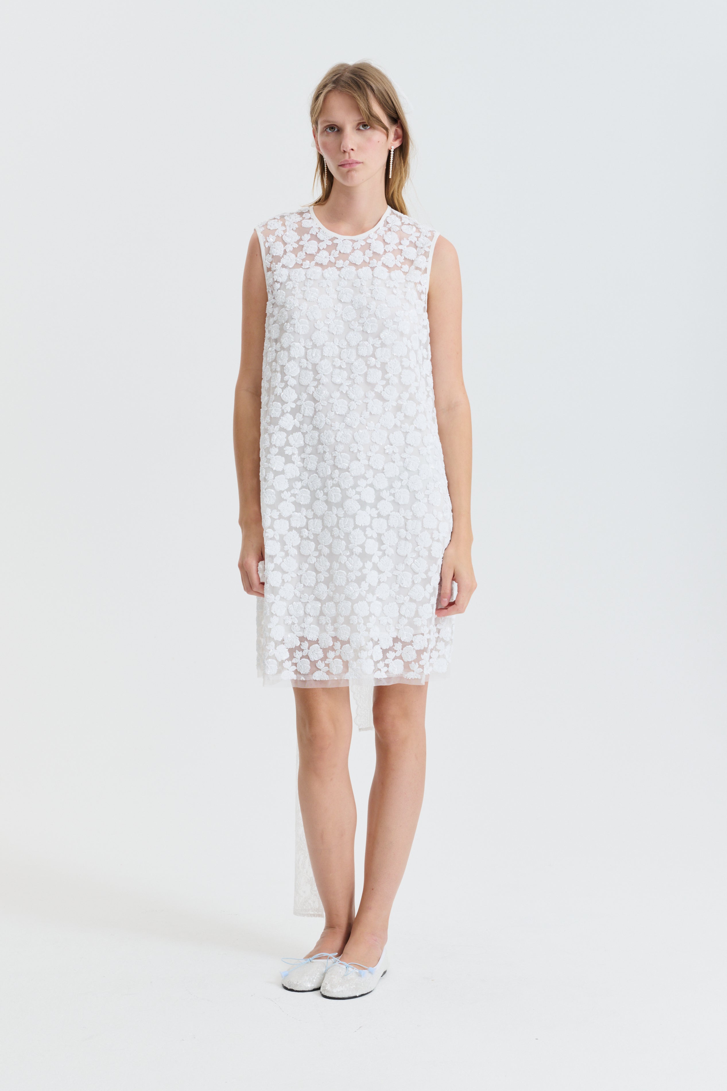CBGRAYE | DRESS LETITIA SEQUINS WHITE