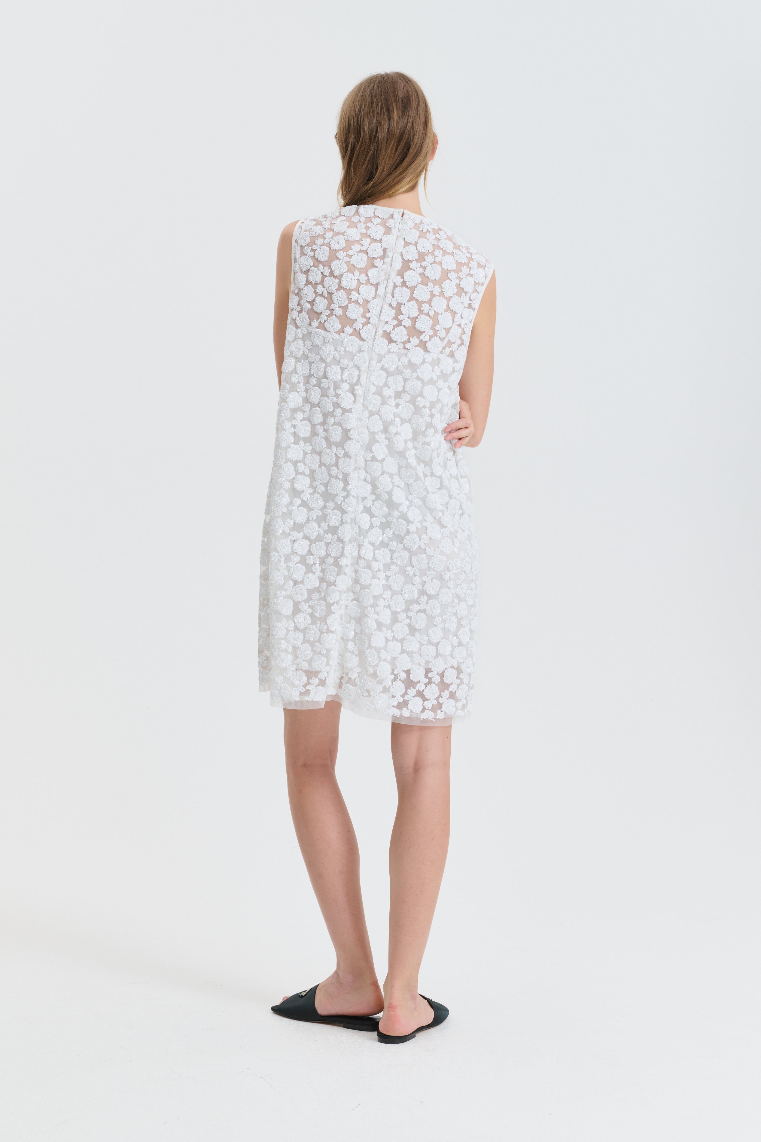 CBGRAYE | DRESS LETITIA SEQUINS WHITE