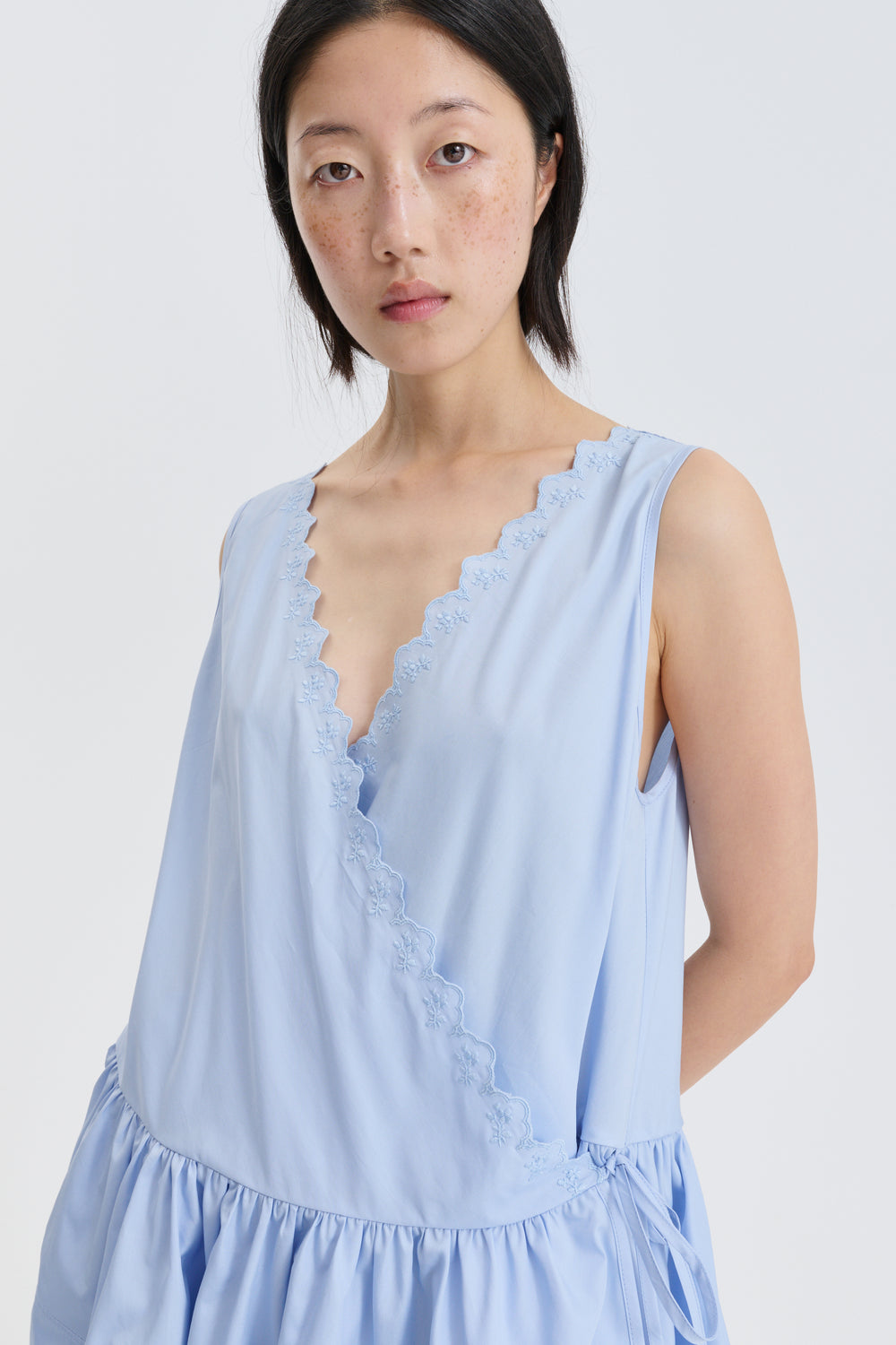 CBGEN | DRESS EMBROIDERED COTTON LIGHT BLUE