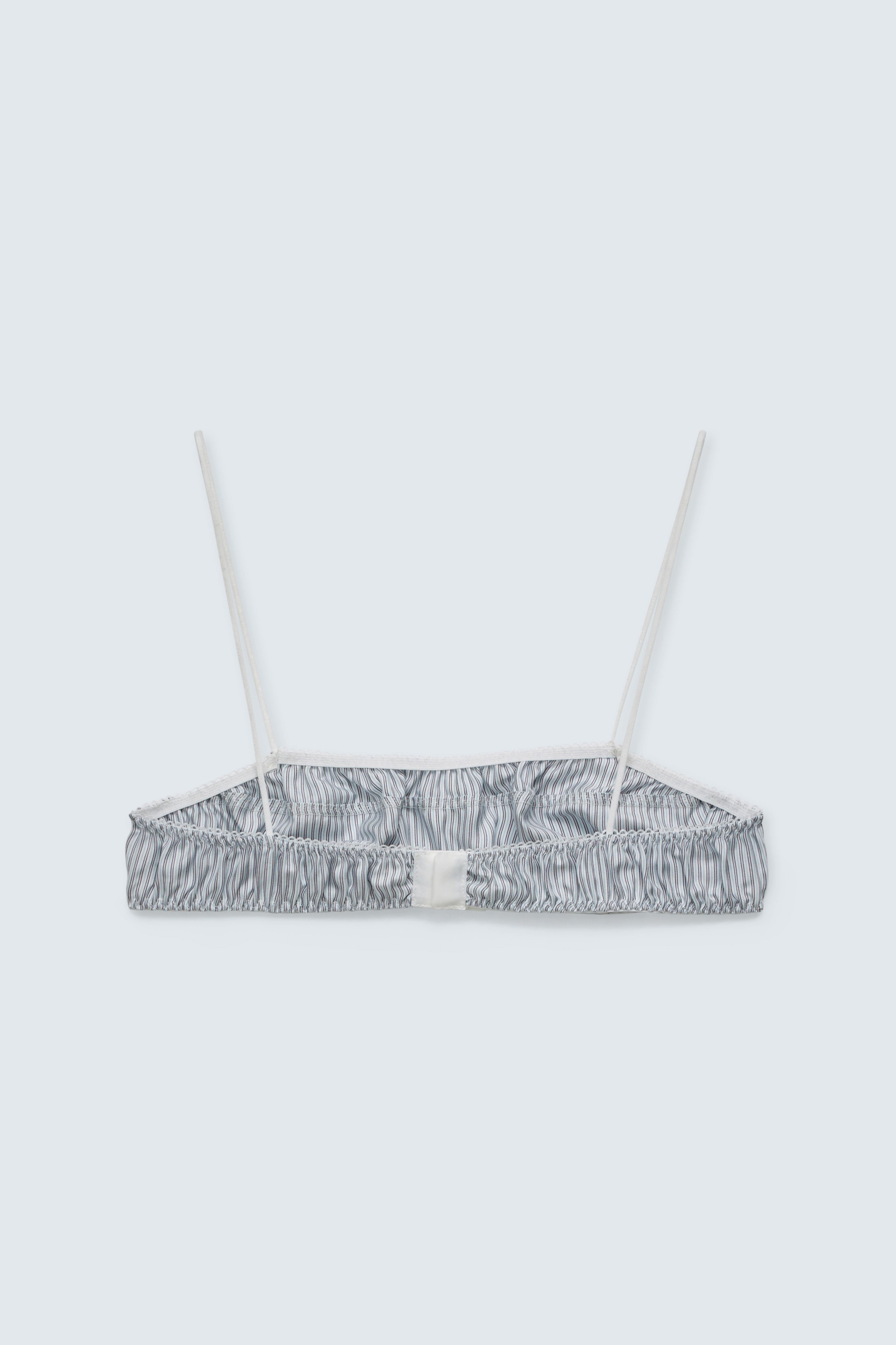 CBGEUM | BRALETTE STRIPED SILK TWILL LIGHT BLUE