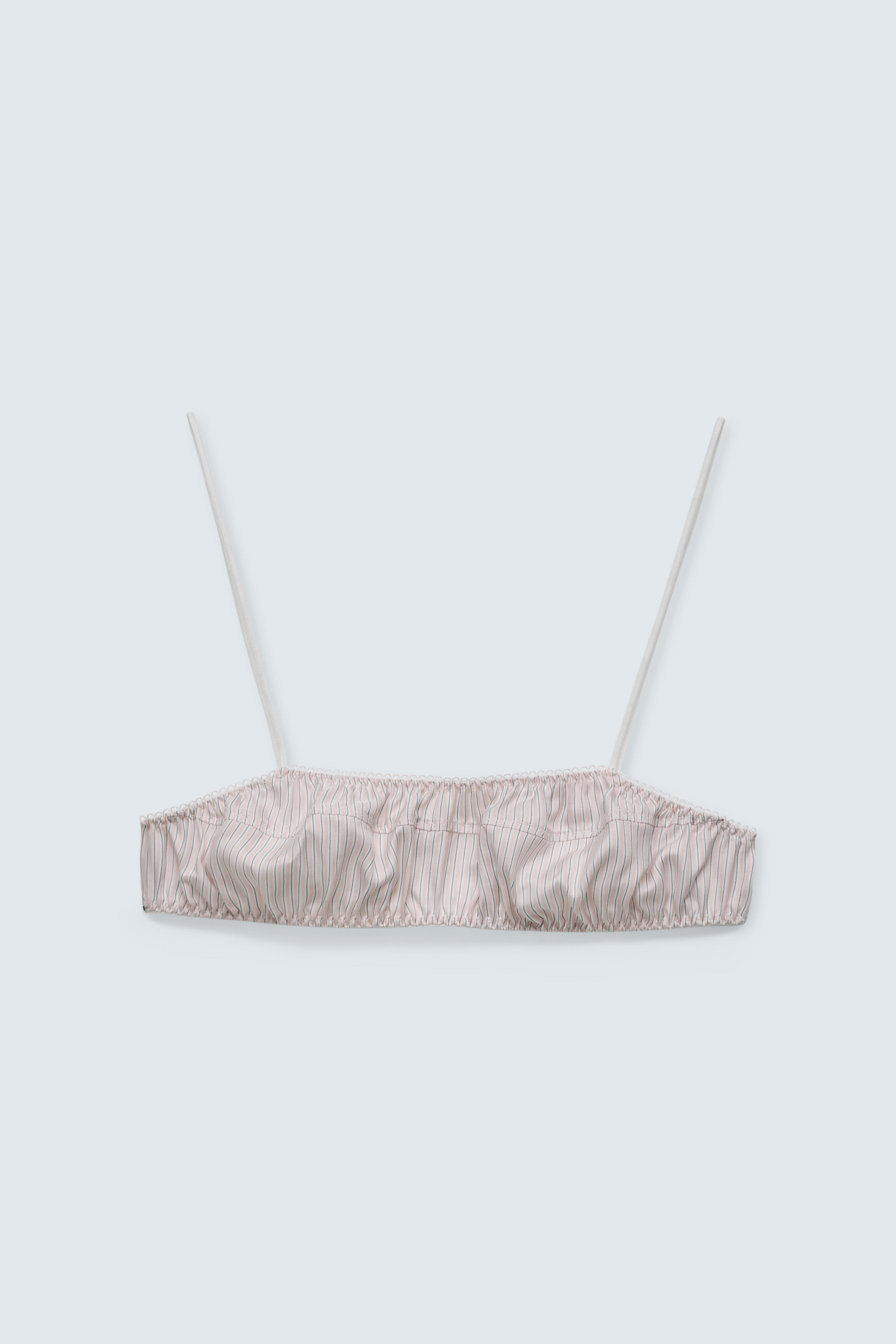 CBGEUM | BRALETTE STRIPED SILK TWILL LIGHT PINK