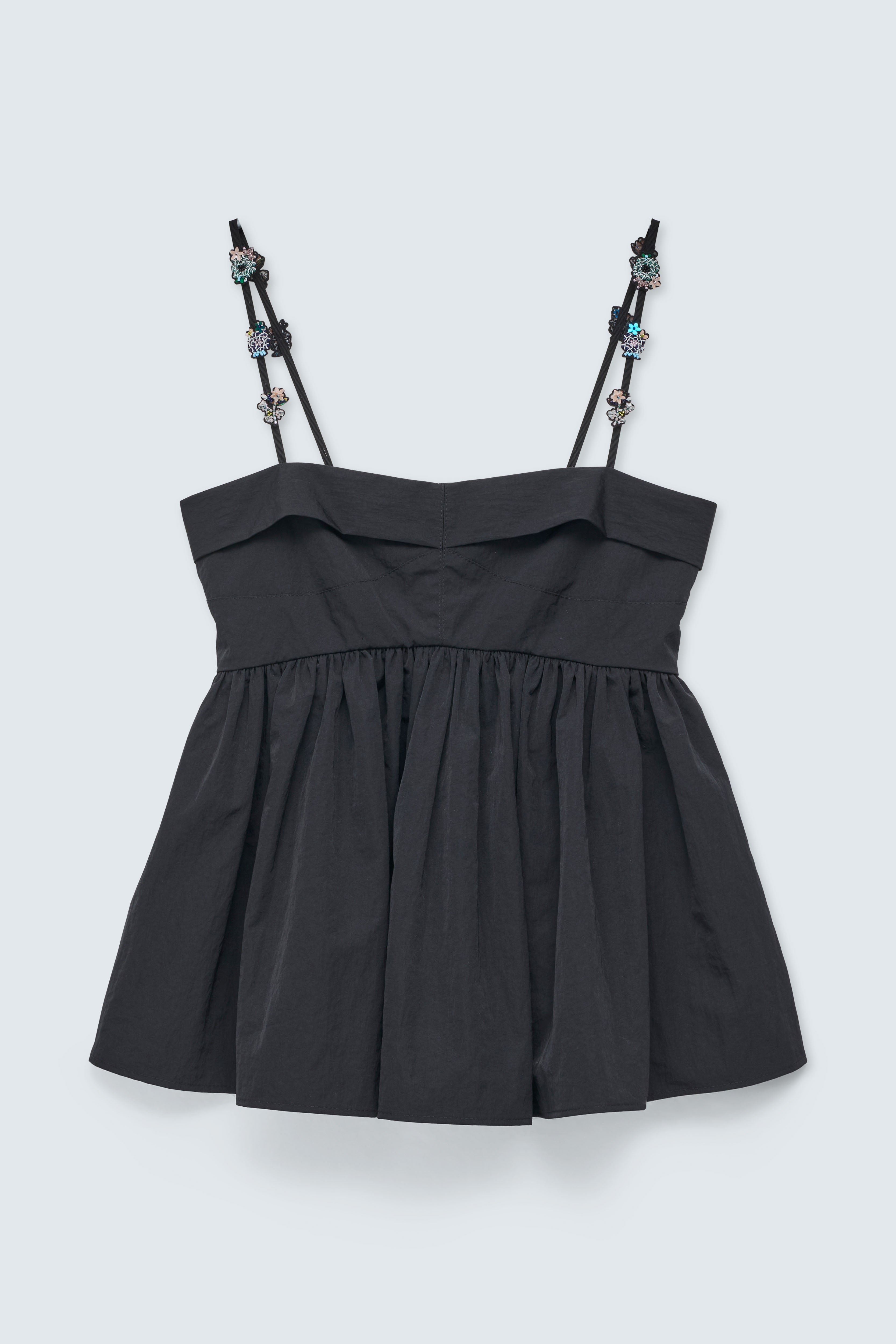 CBGERBERA | TOP RECYCLED TAFFETA BLACK