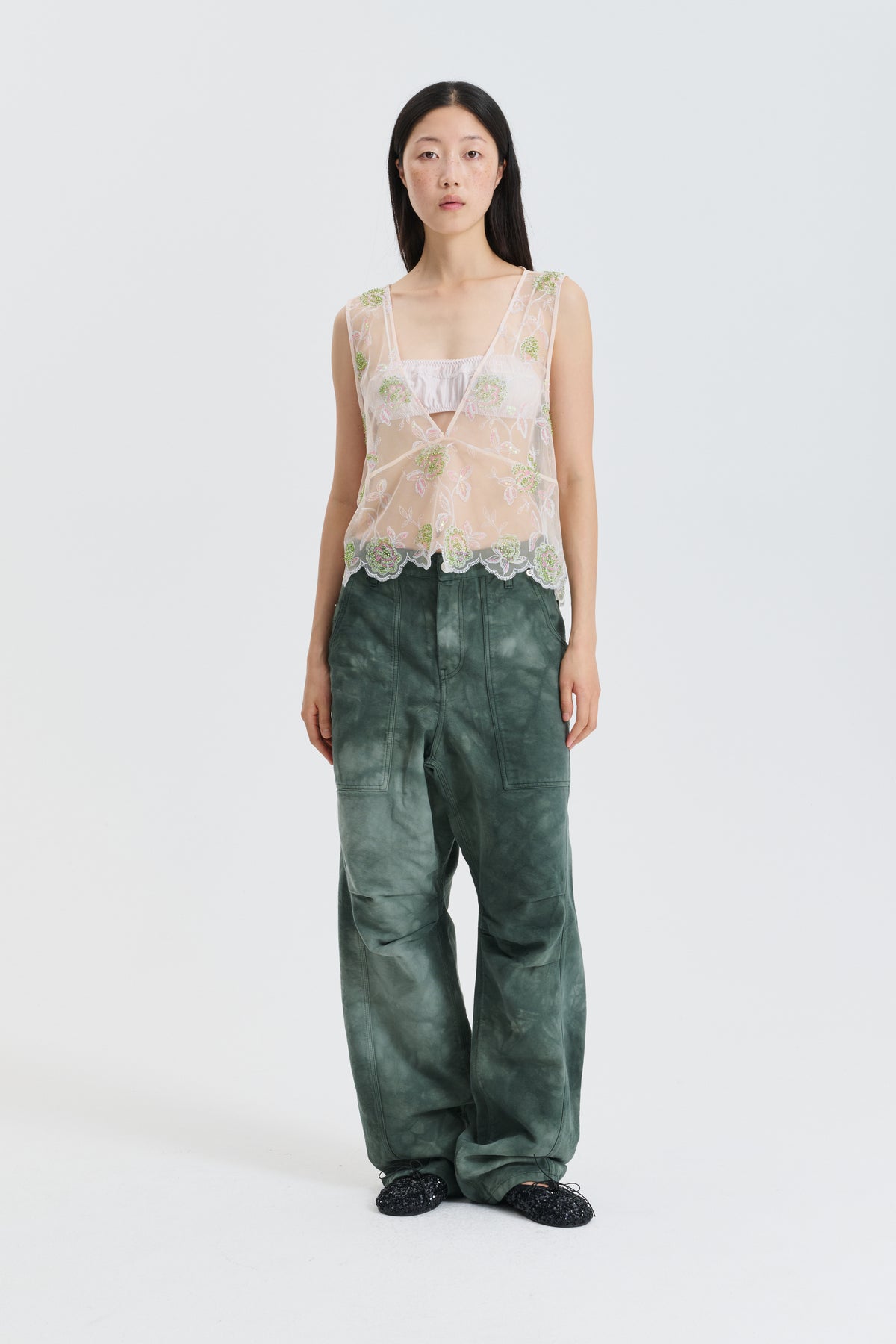 CBGLO | TOP JUDI SEQUIN EMB ECRU MULTI
