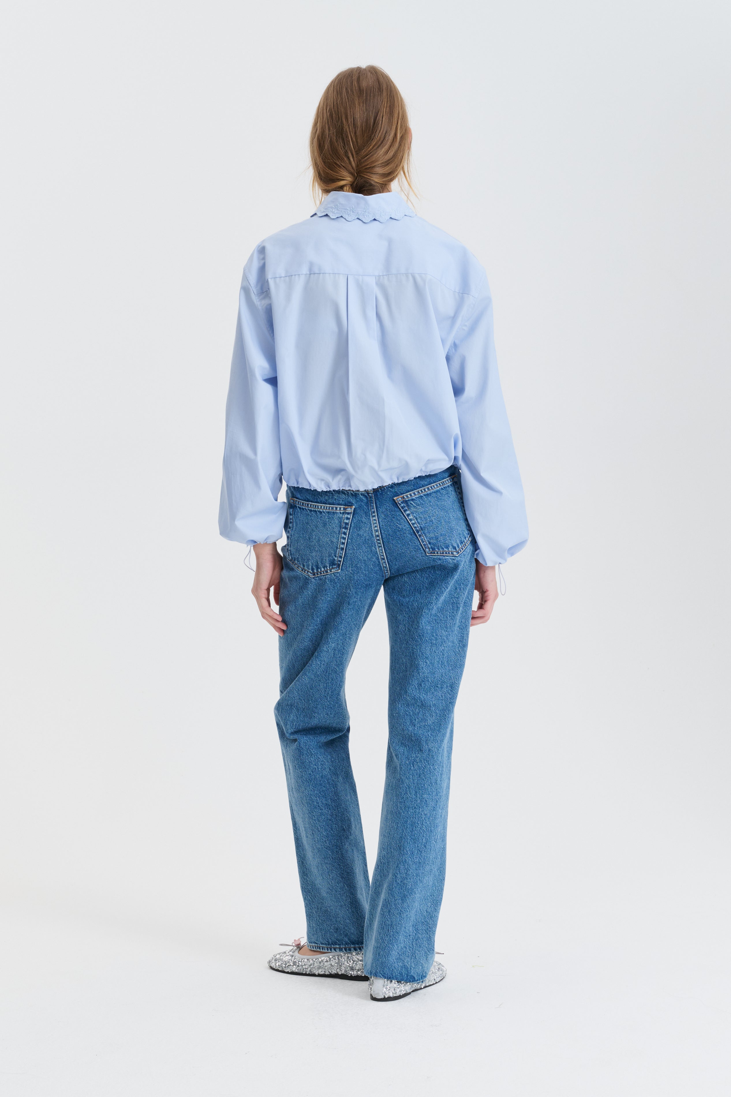 CBGEA | SHIRT EMBROIDERED COTTON LIGHT BLUE