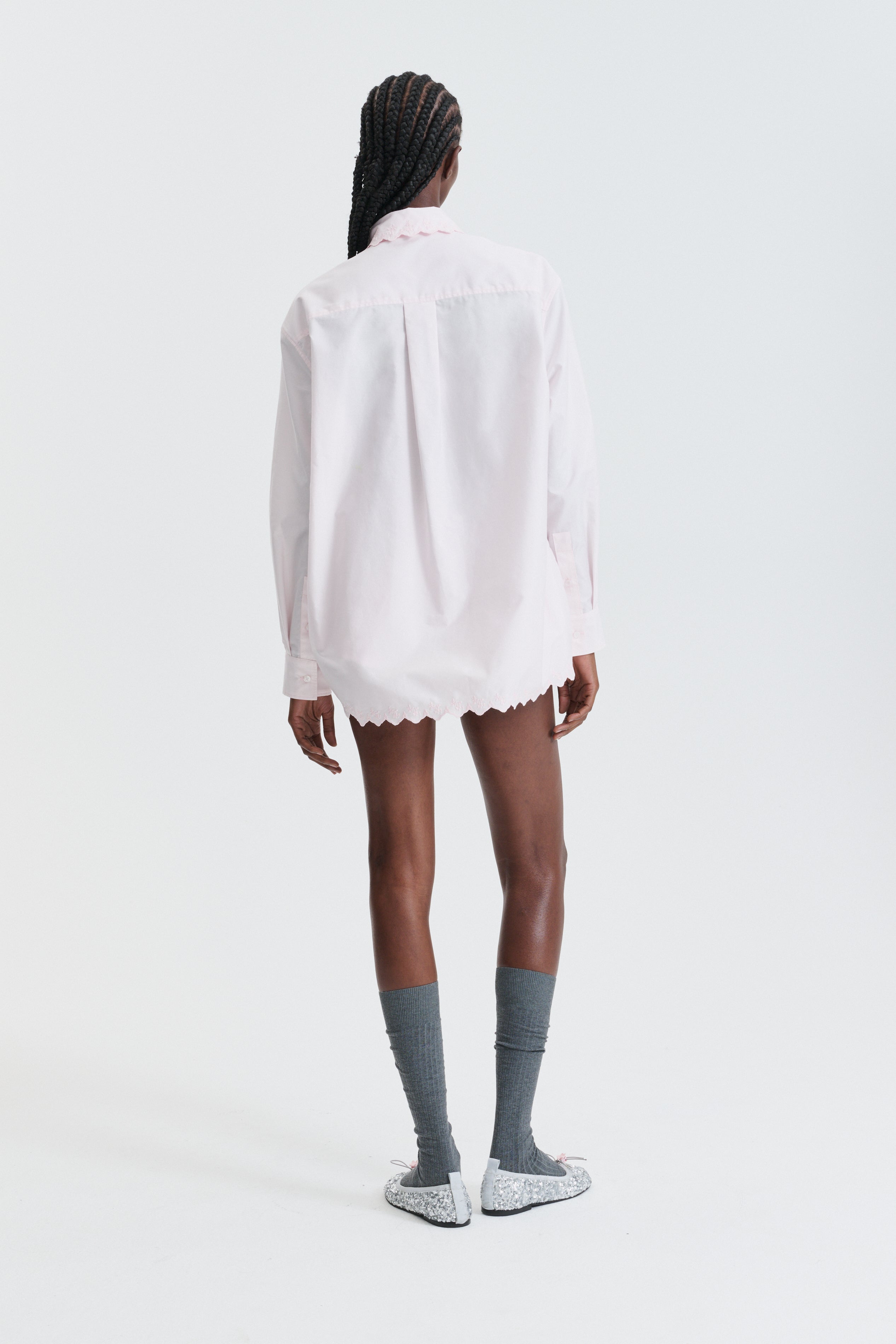 CBGEVIN | SHIRT EMBROIDERED COTTON LIGHT PINK
