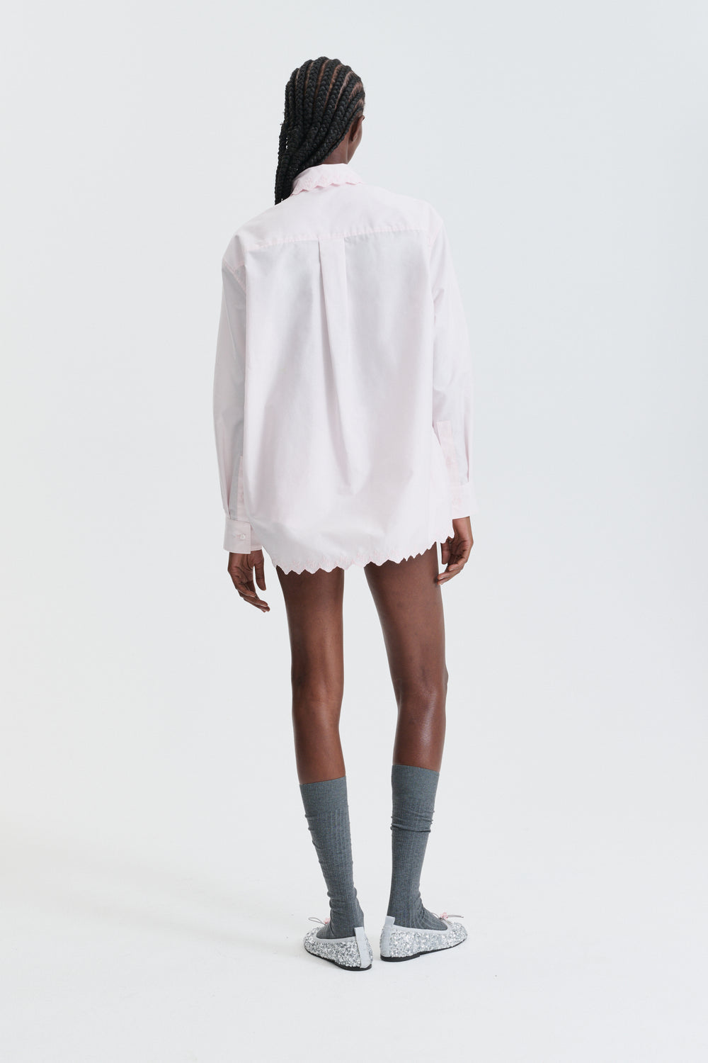 CBGEVIN | SHIRT EMBROIDERED COTTON LIGHT PINK