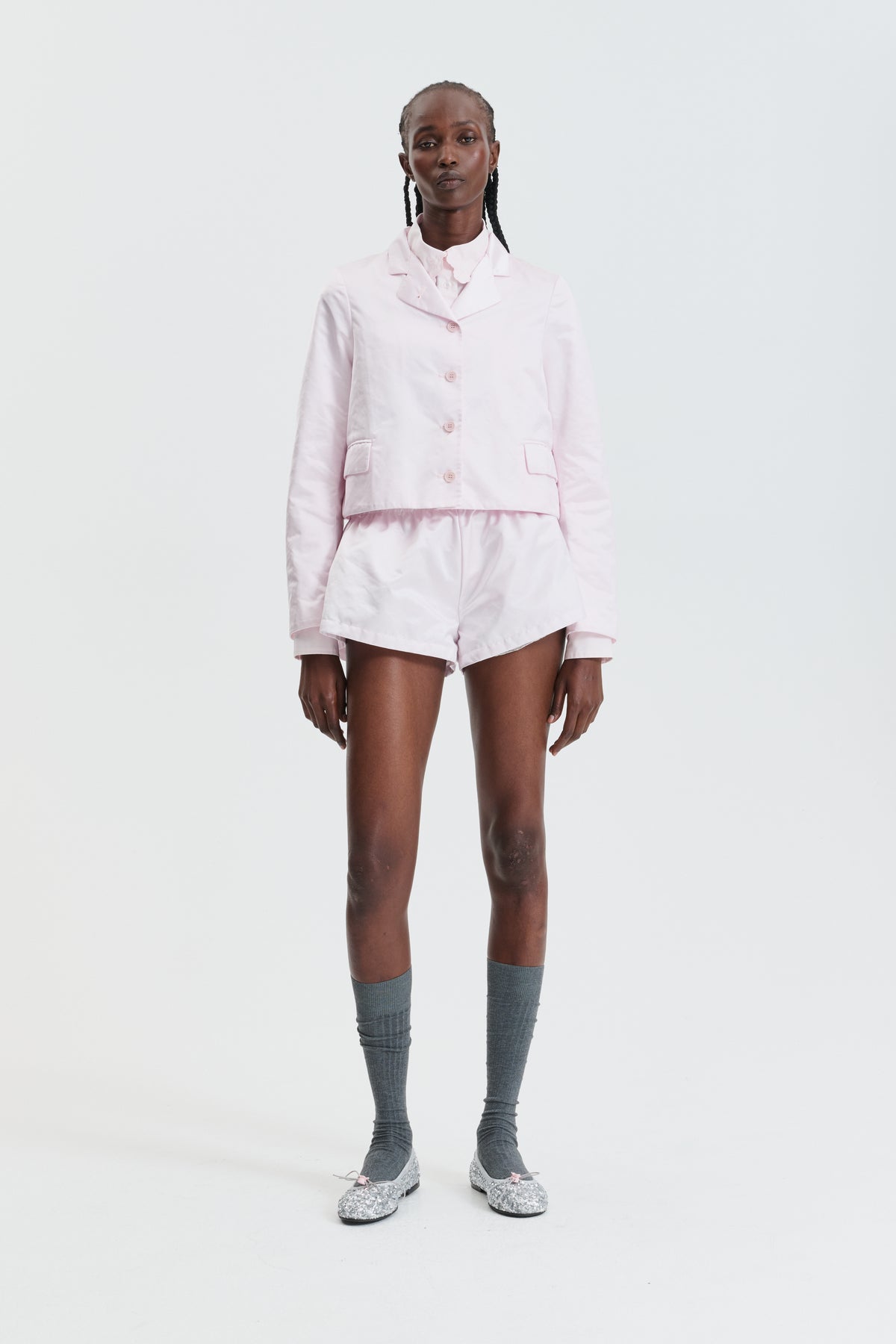 CBGEMI | SHORTS NYLON DUCHESS SATIN PALE PINK