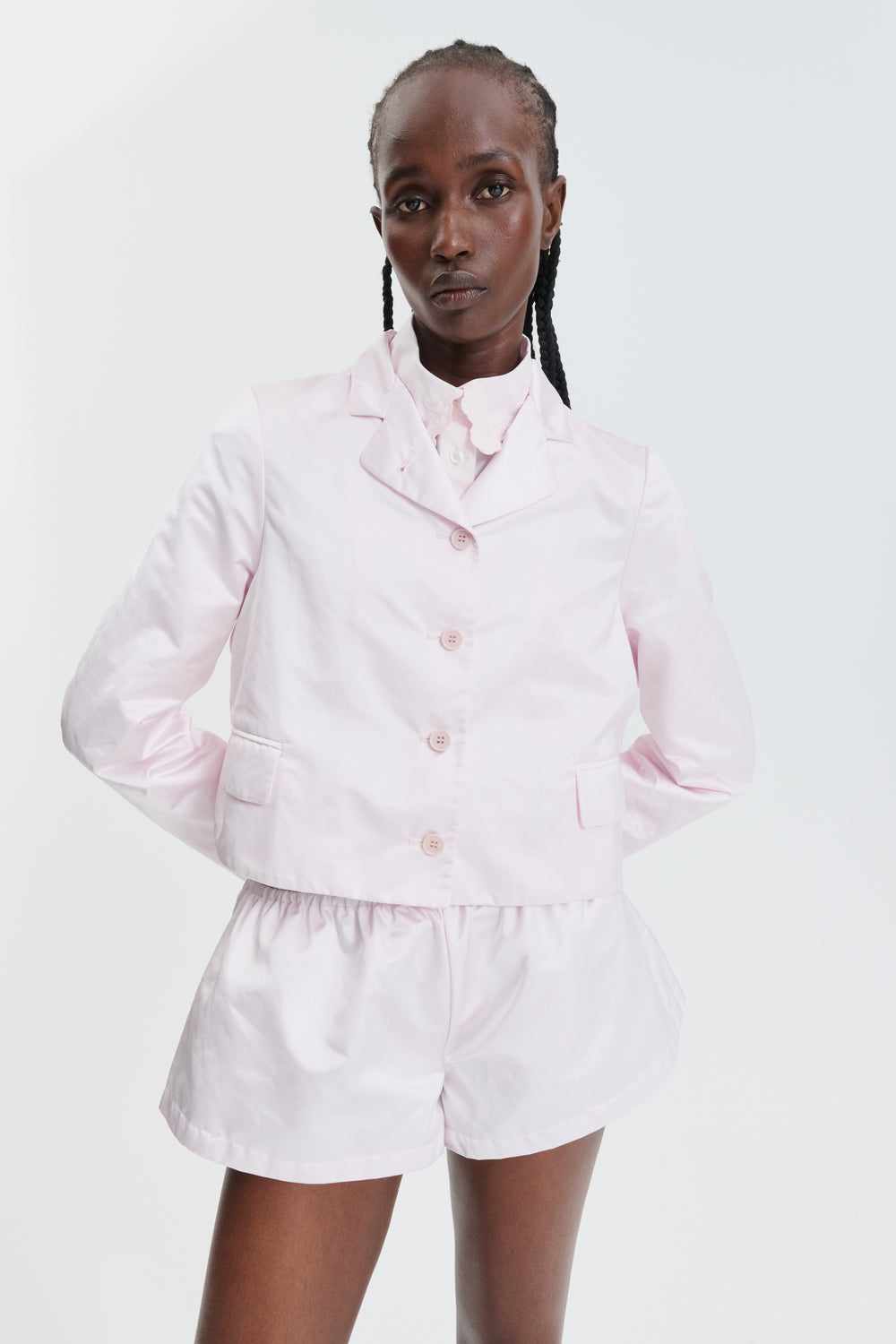 CBGEMI | SHORTS NYLON DUCHESS SATIN PALE PINK