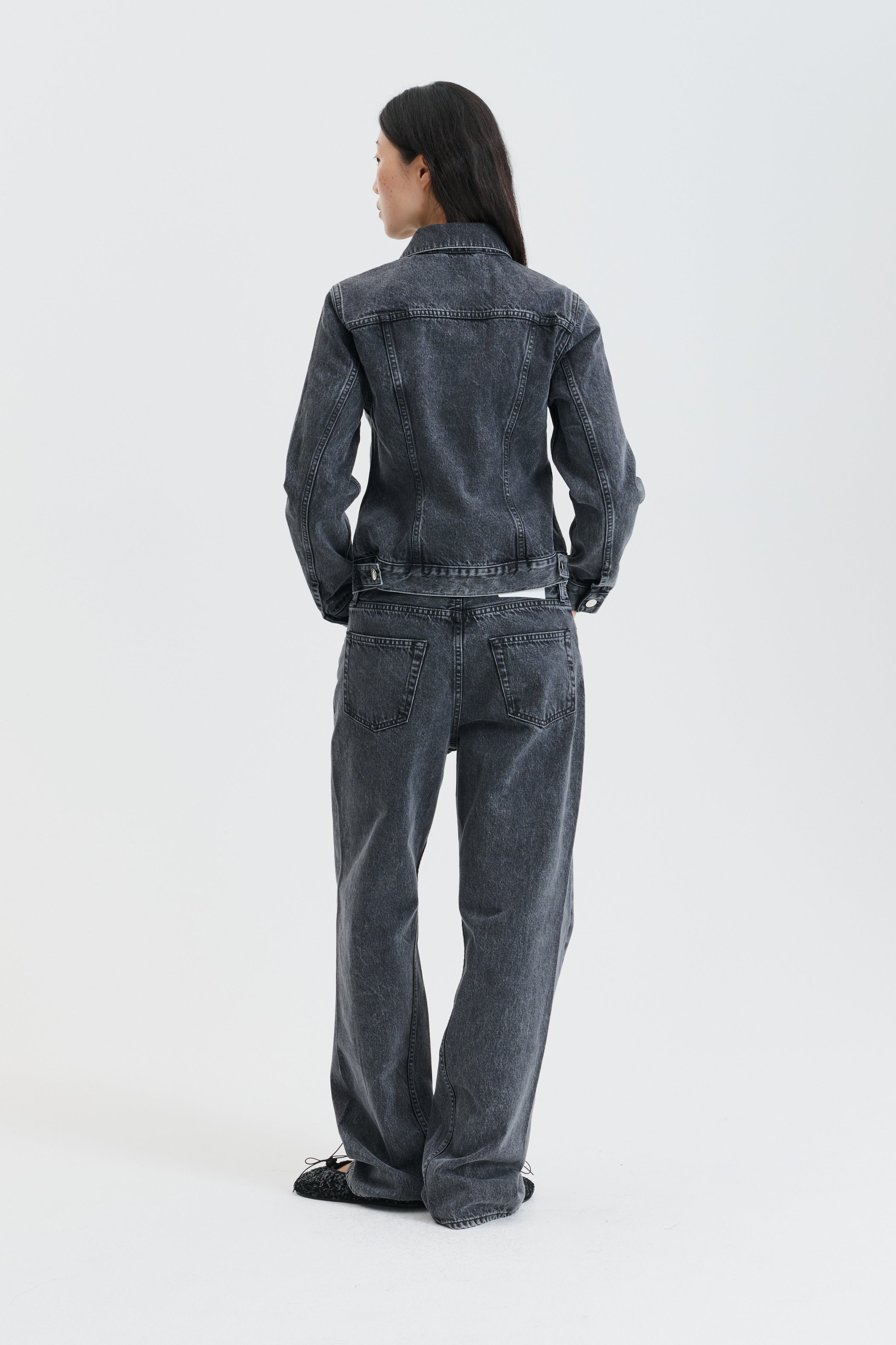 CBGINNIE | JACKET DENIM WASHED BLACK