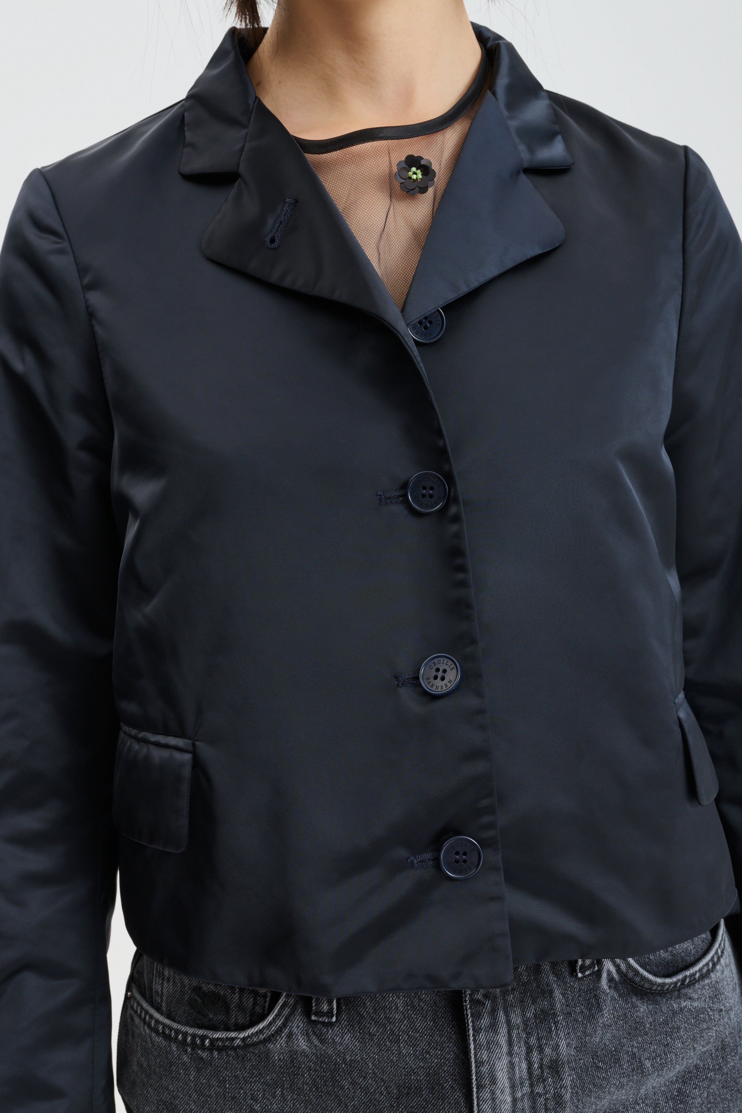 CBMARA | JACKET NYLON DUCHESS SATIN MIDNIGHT