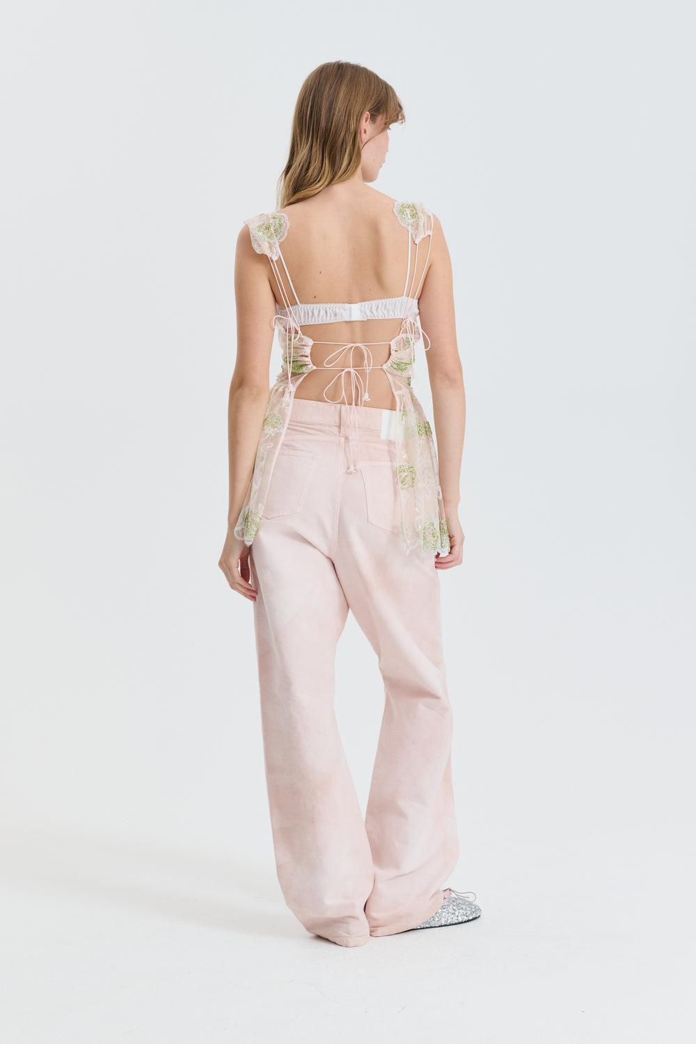 CBGASPER | OVERLAY TOP JUDI SEQUIN EMB ECRU MULTI